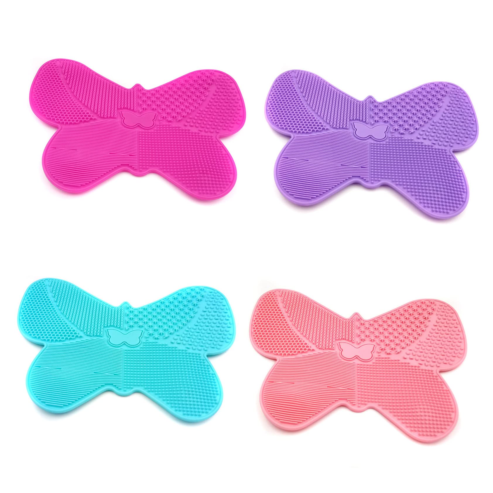 Beavorty 2 Pack Silicone Makeup Brush Cleaning Mat - Reusable Cosmetic Brush Cleaner Pad, Scrub Pad for Makeup Tools, Purple Silicone Beauty Accessories (Perfect for Home & Professional Makeup Brush Cleaning)