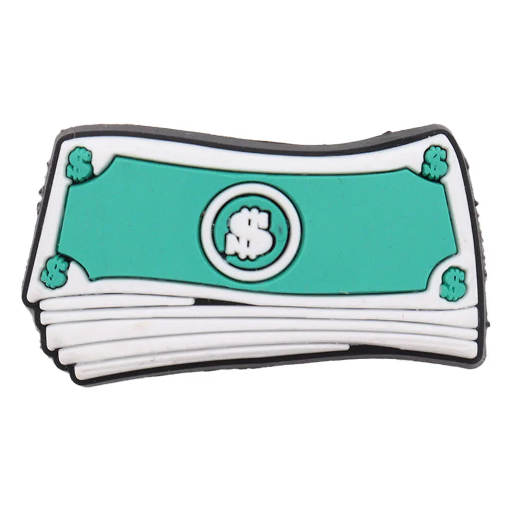 New 1pc Money Themed PVC Shoe Charms - Financial Freedom Decor for Slippers, Clogs & DIY Wristbands - Perfect for Crafting, Shoe Decoration & Festival Accessories