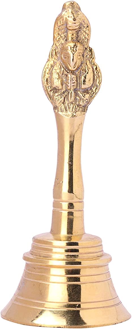 Tabakh 3.5 Inch Hand Held Service Bell - 1.5 Inch Diameter Polished Brass - Perfect for Restaurants, Hotels, and Customer Service Counters