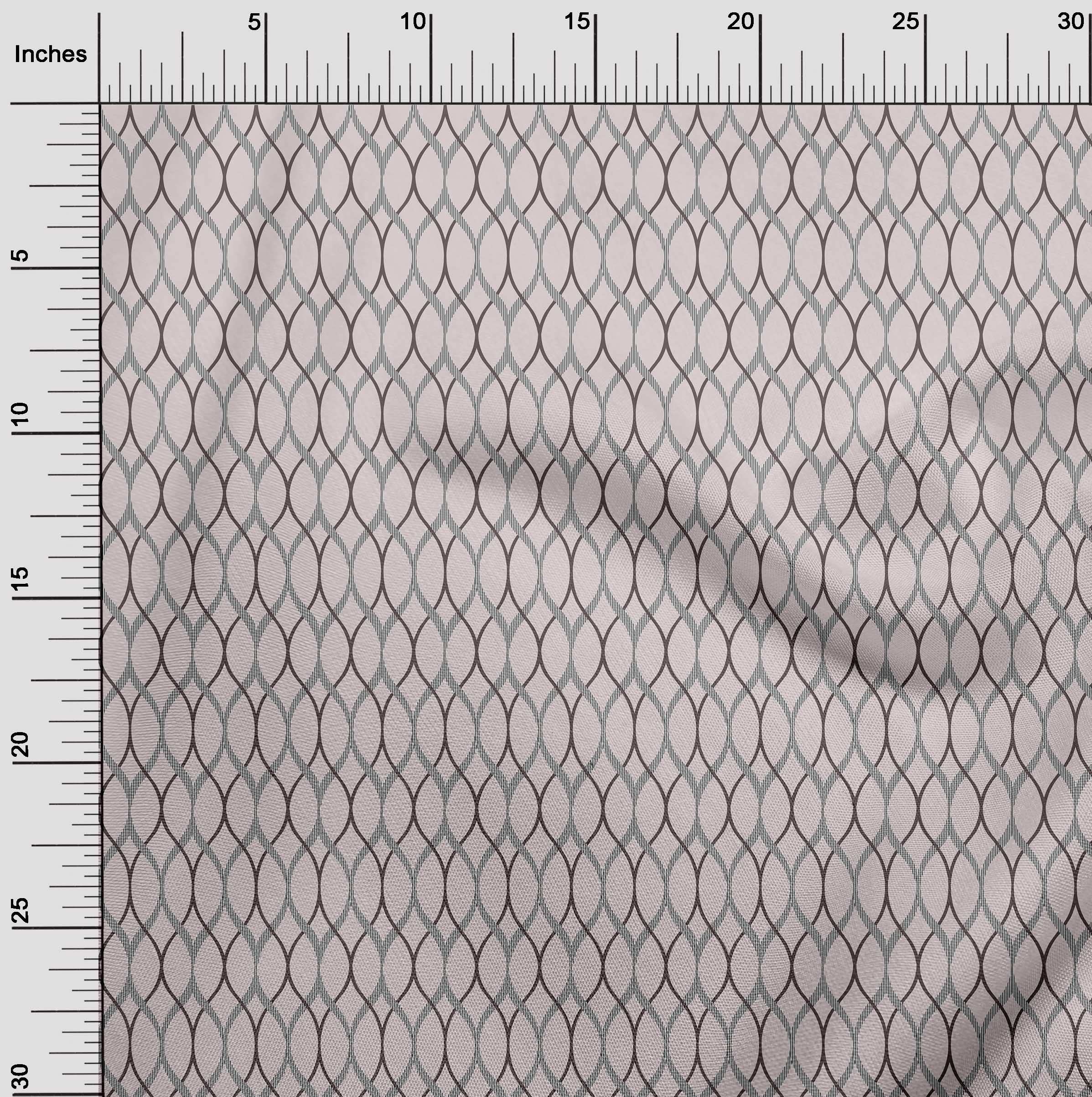 oneOone Georgette Viscose Blush Pink Fabric - 42 Inch Wide Ogee Print Dress Material by The Yard | Perfect for DIY Dresses, Scarves & Home Decor Projects