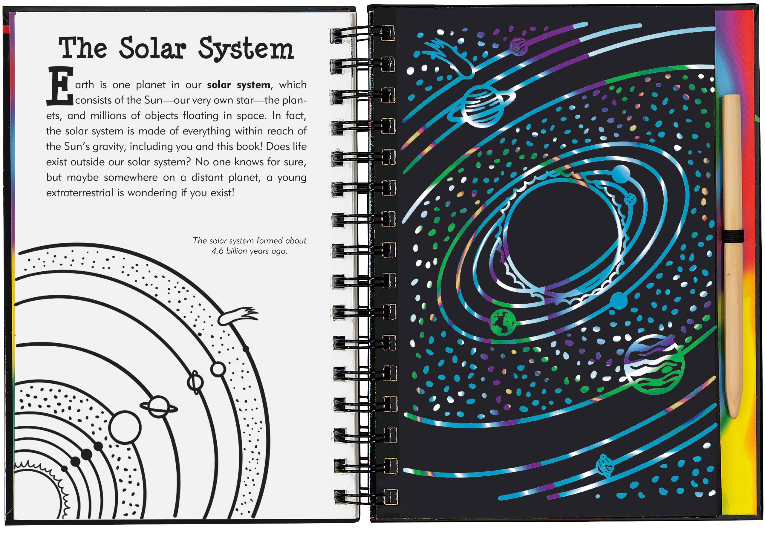 Scratch & Sketch Outer Space Activity Book - Trace Along Art Kit for Kids | STEM Learning Toy, Creative Gift for Children's Space Exploration Fun