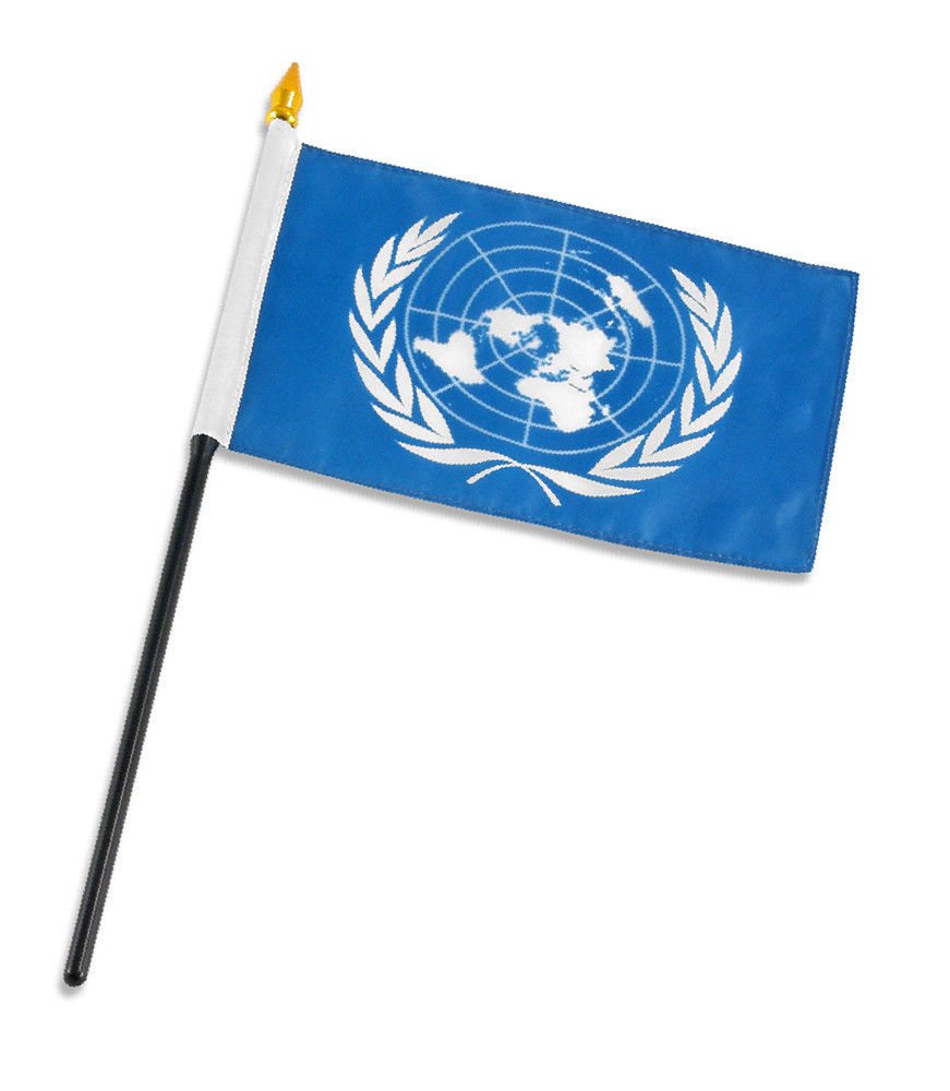UN Flag 4x6 Inch Mini Desk Flag Set - American-Made Office Decor for Diplomatic Events, UN Meetings & Patriotic Displays
