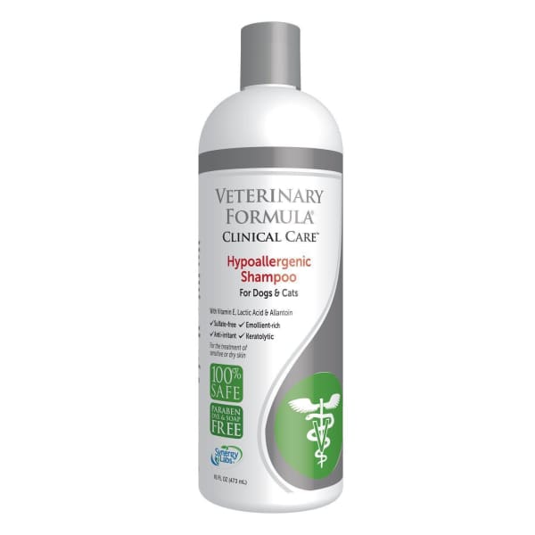 Veterinary Formula Clinical Care Hypoallergenic Shampoo for Dogs & Cats - Gentle Medicated Pet Shampoo for Sensitive Skin, Itch Relief & Allergy Care - Perfect for Bathing Pets with Skin Irritations & Allergies