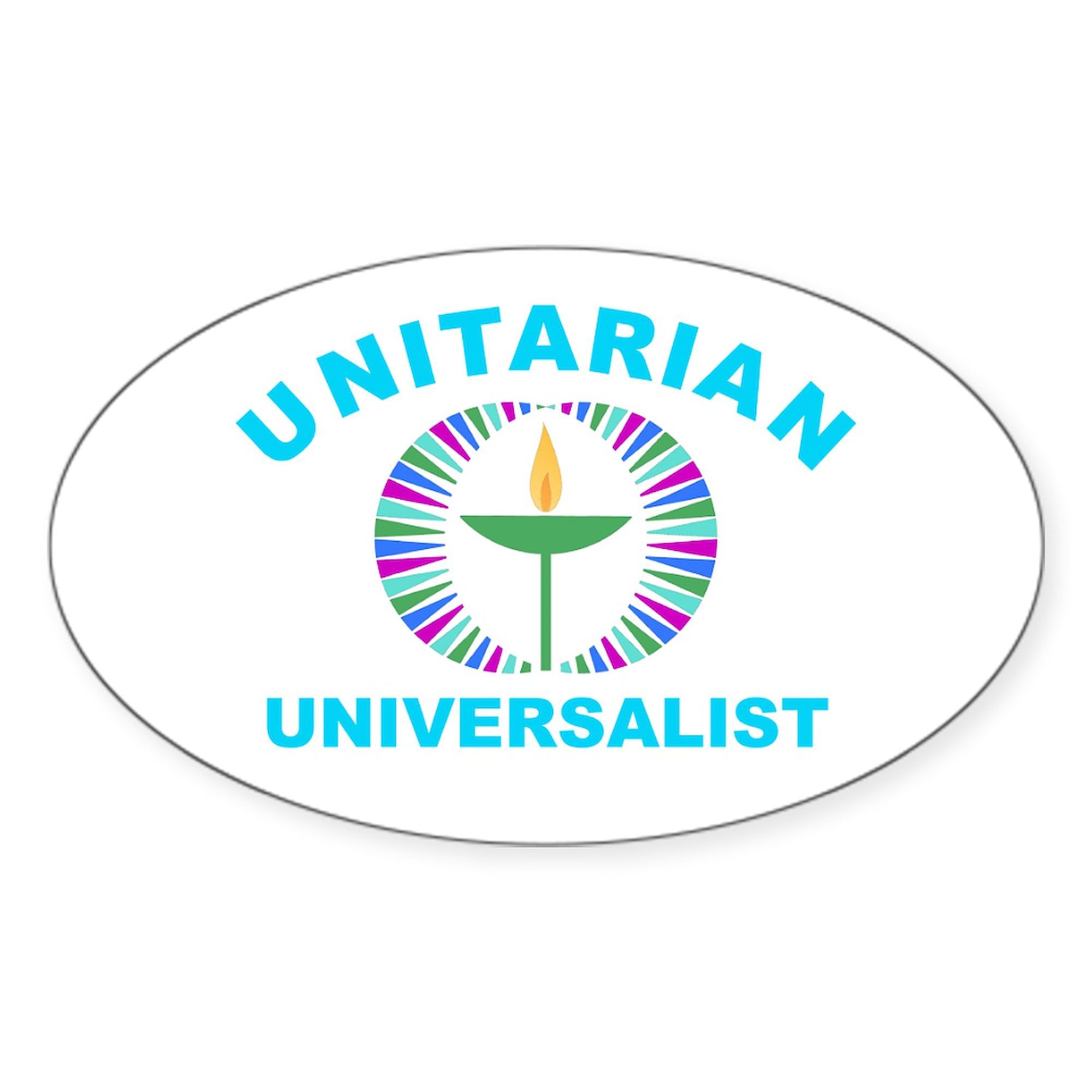 Unitarian Oval Car Bumper Sticker - Decal for Cars & Laptops
