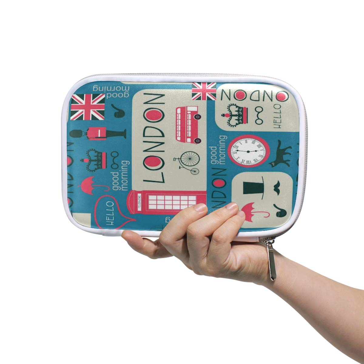 London Bus Union Jack Zipper Pencil Case - Large Capacity School Supplies Pouch for Pens, Makeup Brushes & Art Tools | Perfect for Students, Artists & Travel Organization