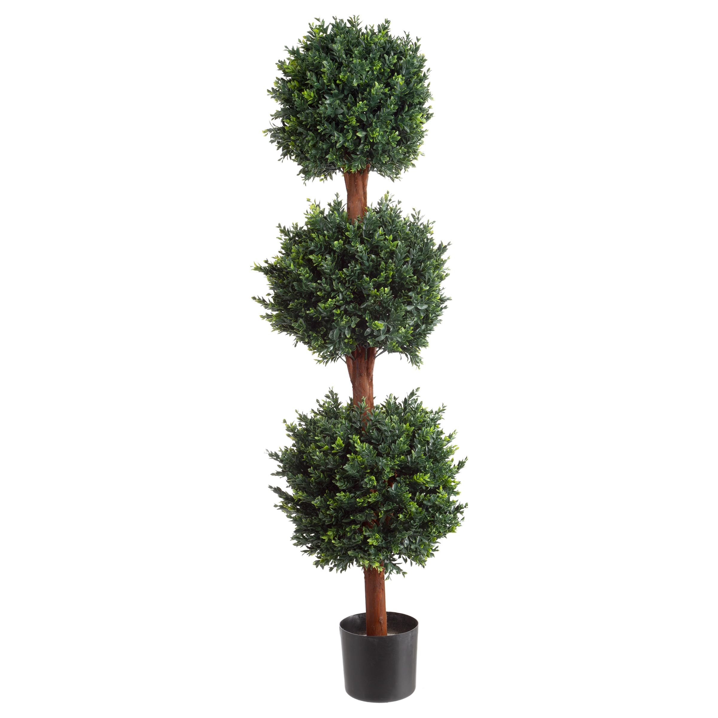 5FT Artificial Hedyotis Topiary Ball Tree in Weighted Pot - Realistic Fake Plant for Indoor Home Decor, Office, Living Room, Front Porch & Outdoor Garden Decorations