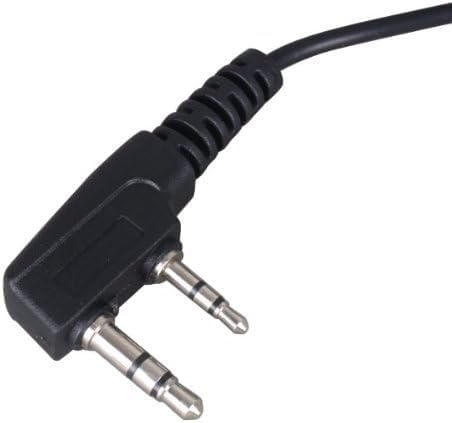 APPSTER Air Acoustic Tube Covert Earpiece with Throat Mic - Invisible In-Ear Headset for Baofeng UV5R & BF-888S Walkie Talkies | Two-Way Radio Communication | Perfect for Security, Construction & Outdoor Activities (Black)