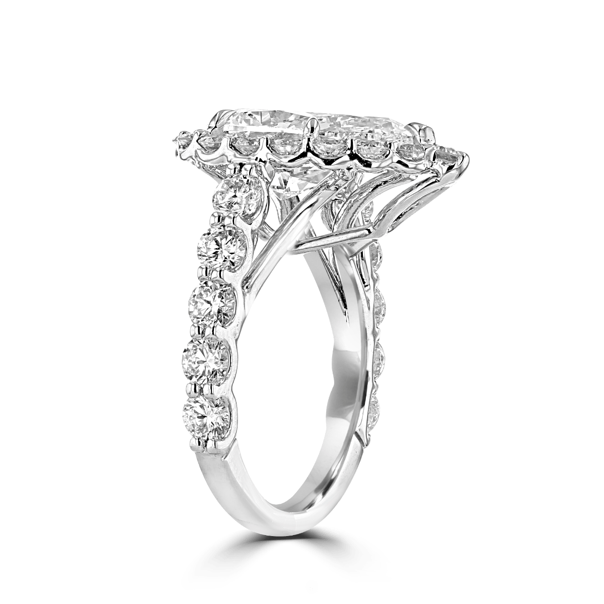 7.82 CTW Platinum Pear Shape Diamond Halo Engagement Ring for Women - Perfect for Proposals, Weddings & Anniversaries