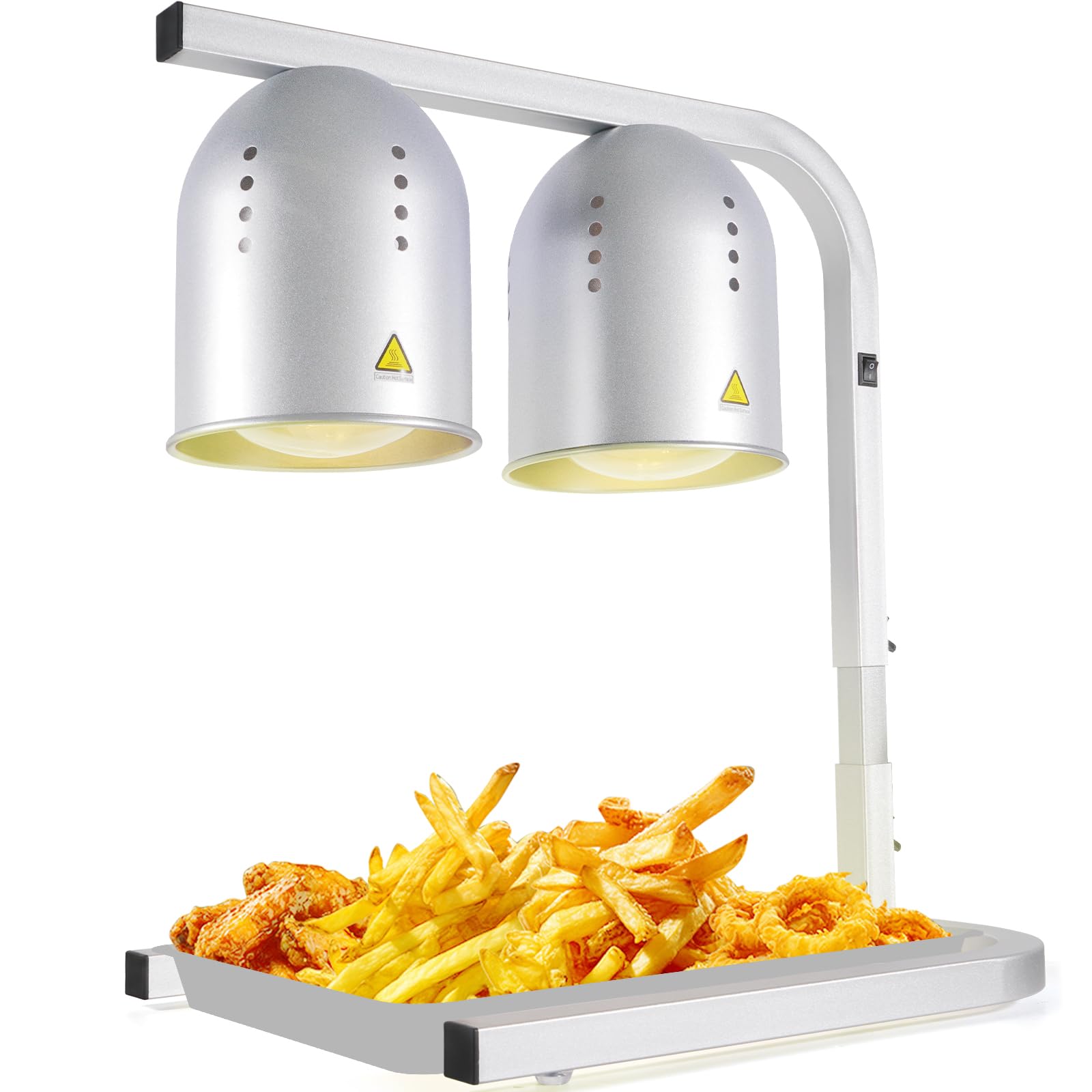 Commercial Food Heat Lamp with Adjustable Height Stand - 2 x 250W Bulbs for Fast & Even Heating | Perfect for Restaurants, Buffets, Bakeries & Home Kitchens | Keep Food Warm for Serving & Display