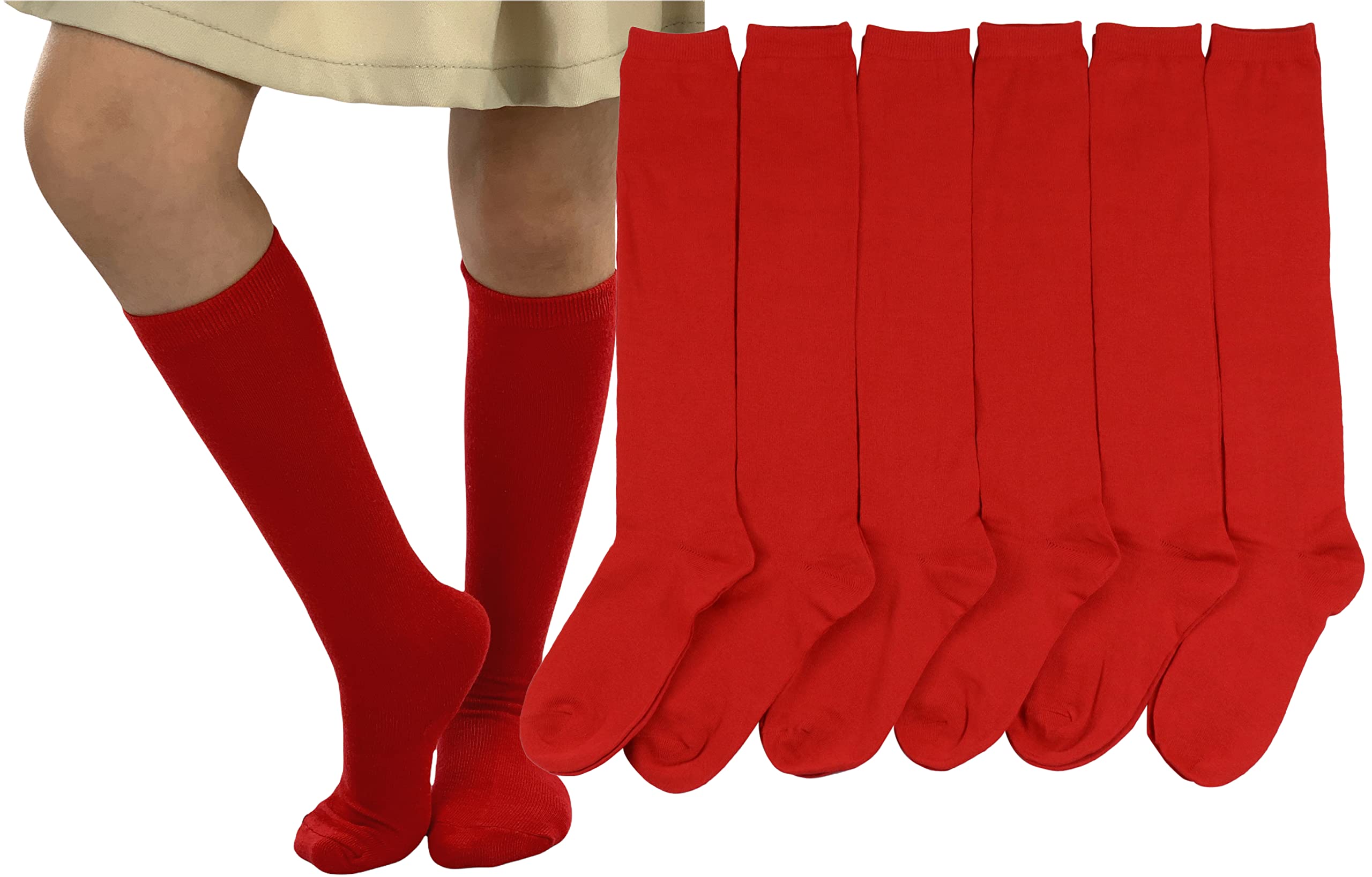 ToBeInStyle Women's Knee High Socks - Pack of 6 or 12 - Soft Comfortable Cotton Blend for Everyday Wear, Workout & Winter Warmth