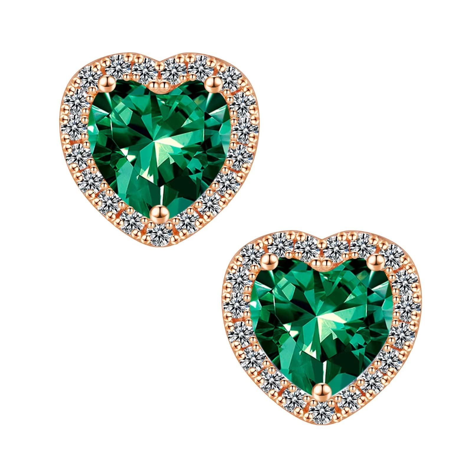 Sterling Silver Birthstone Stud Earrings for Women - Elegant Jewelry Gifts for Wife, Mom, Girlfriend | Anniversary, Christmas, Mother's Day, Birthday Present | Perfect for Daily Wear, Special Occasions & Gift-Giving
