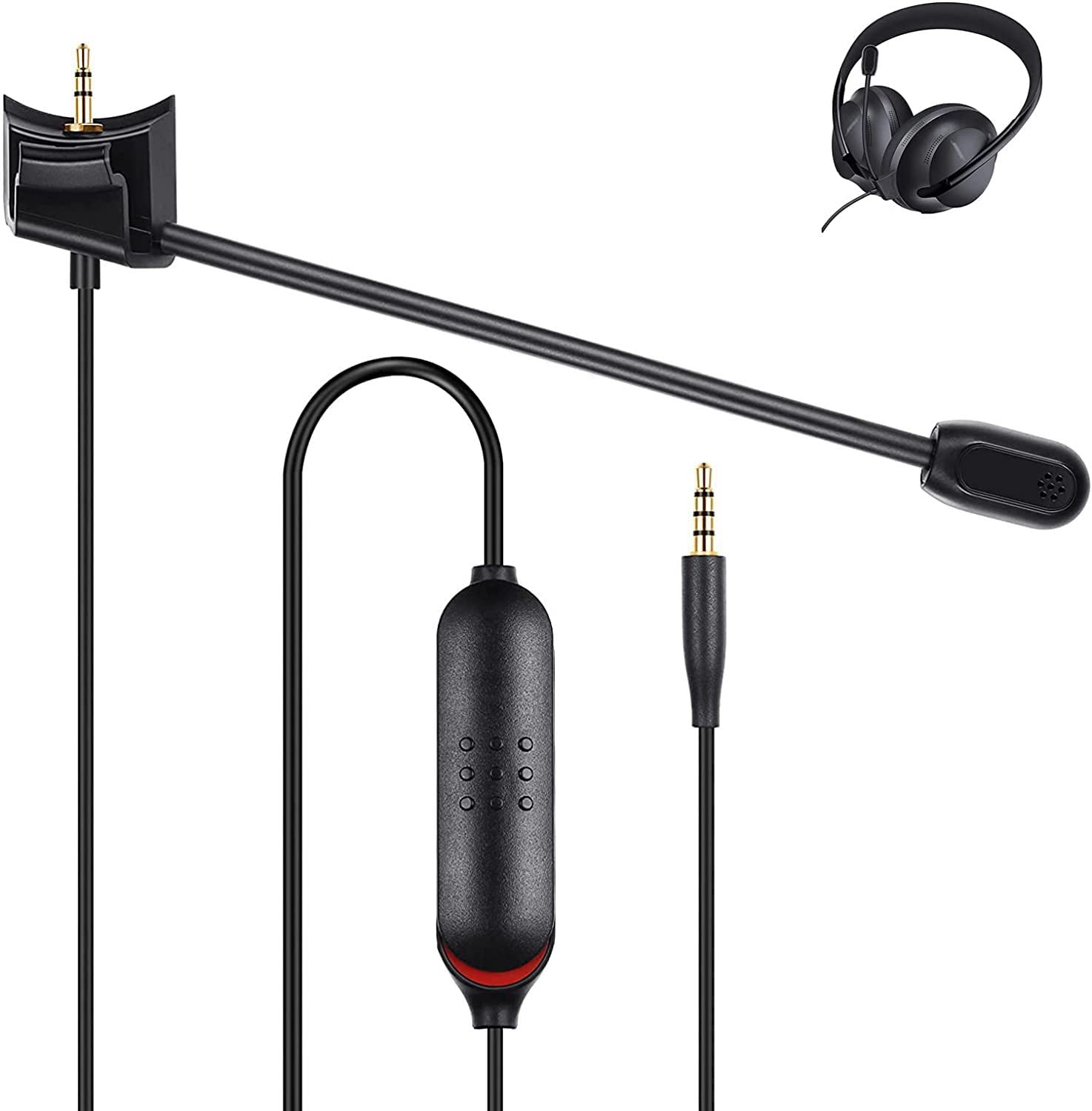 Bose QuietComfort 45 Boom Microphone Cable - Compatible with QC45 Wireless Headphones, PS4/PS5, Xbox Series X/S, PC & Laptop - 40in Black Mic with Mute Switch for Gaming, Streaming & Conference Calls