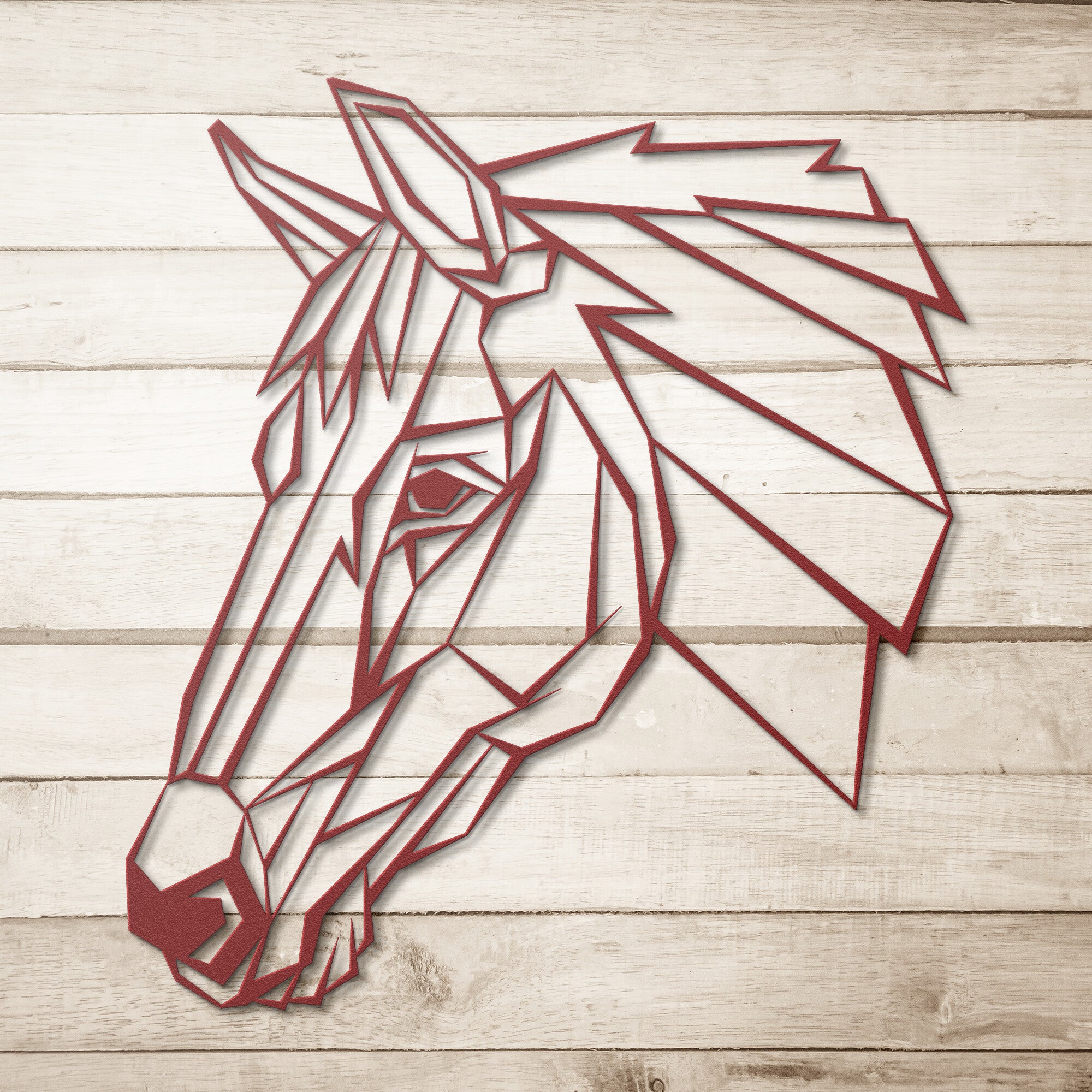 Geometric Horse Head Metal Wall Art - Unique Home Decor for Horse Lovers | Perfect for Living Room, Bedroom or Office
