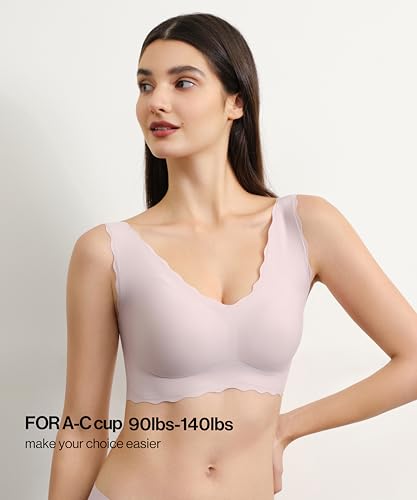 Wireless Deep V Bras for Women - Comfortable No Underwire Bras - Perfect for Yoga, Workout & Everyday Wear