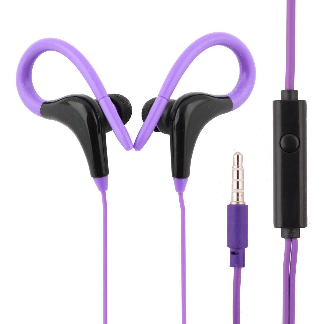 Premium Wired Earphones with Built-in Mic - Stereo Sound & Noise Canceling Headphones for Running, Gym, Sports - Comfortable for Cooking & Daily Use (Purple)