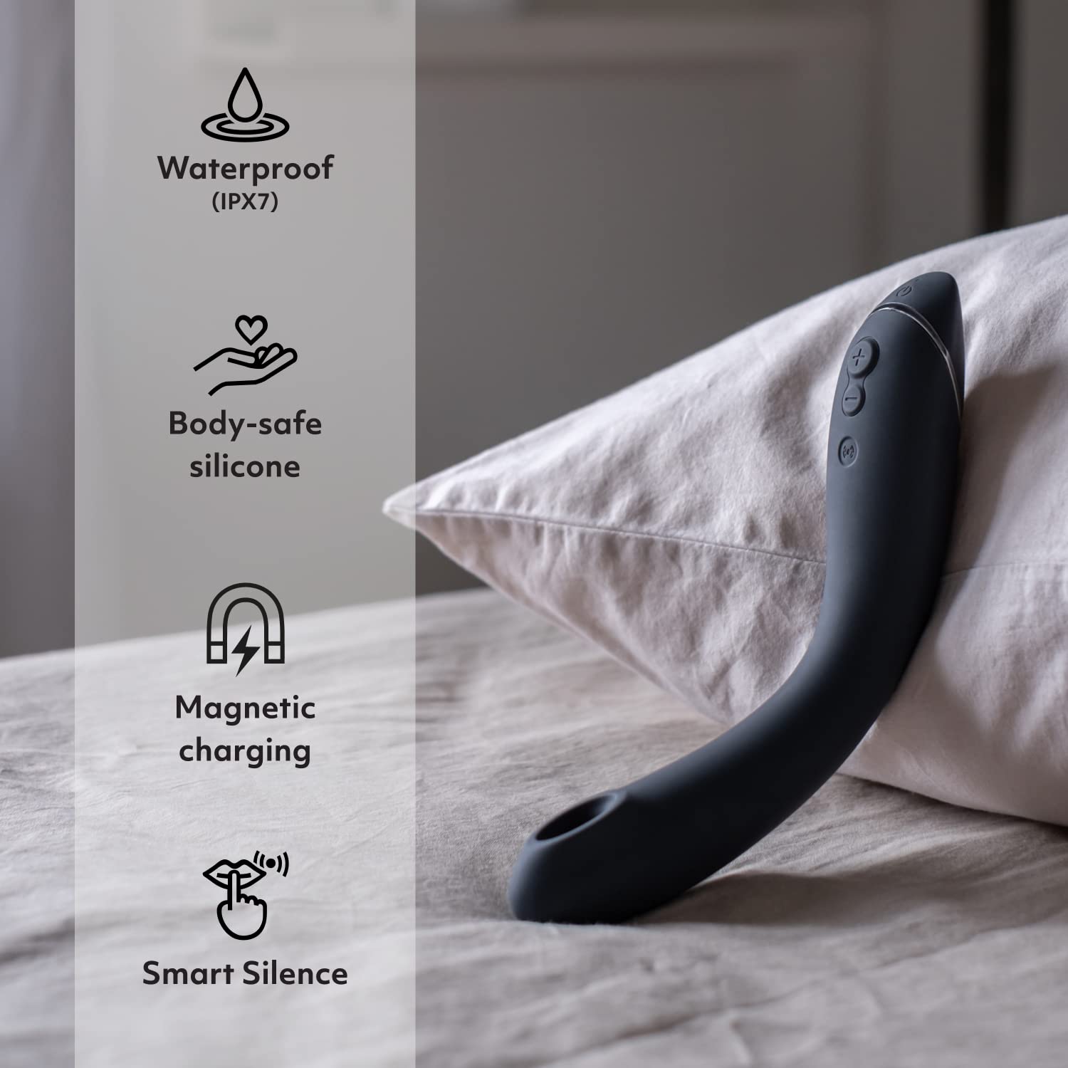 Womanizer OG G Spot Vibrator - 12 Intensity Levels & Pleasure Air Technology for Women | Flexible G-Spot Stimulator & Personal Massager | Perfect for Solo Play, Couples & Sensual Exploration (Slate)