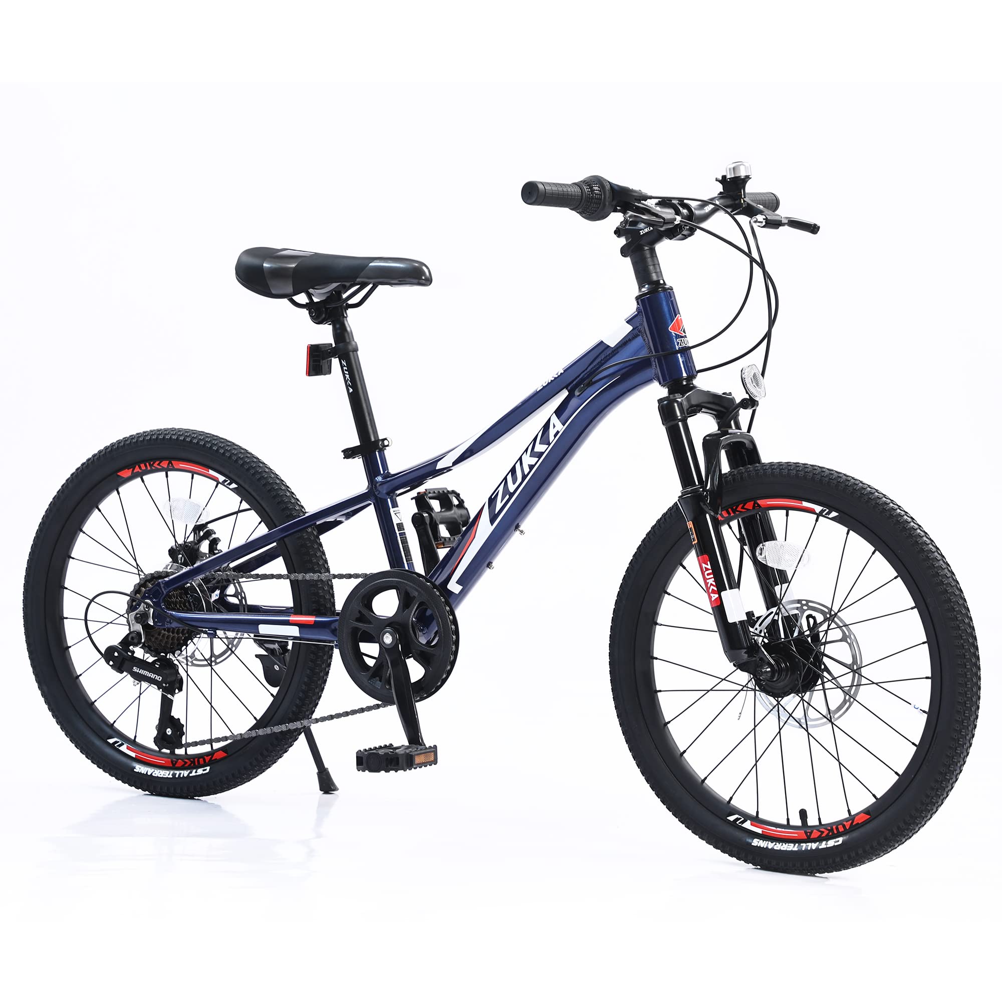 ZUKKA 20/24 Inch Kids Mountain Bike - 7 Speed Aluminum Frame Bicycle with Suspension Fork & Dual Disc Brakes for Boys and Girls | Perfect for Trail Riding, Neighborhood Cycling & Outdoor Adventures (Multiple Colors)