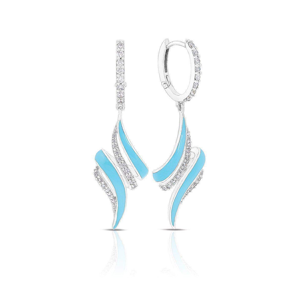 Stunning Aria Earrings with Genuine Larimar Gemstone – Elegant Blue Jewelry for Women – Perfect for Weddings, Parties & Special Occasions