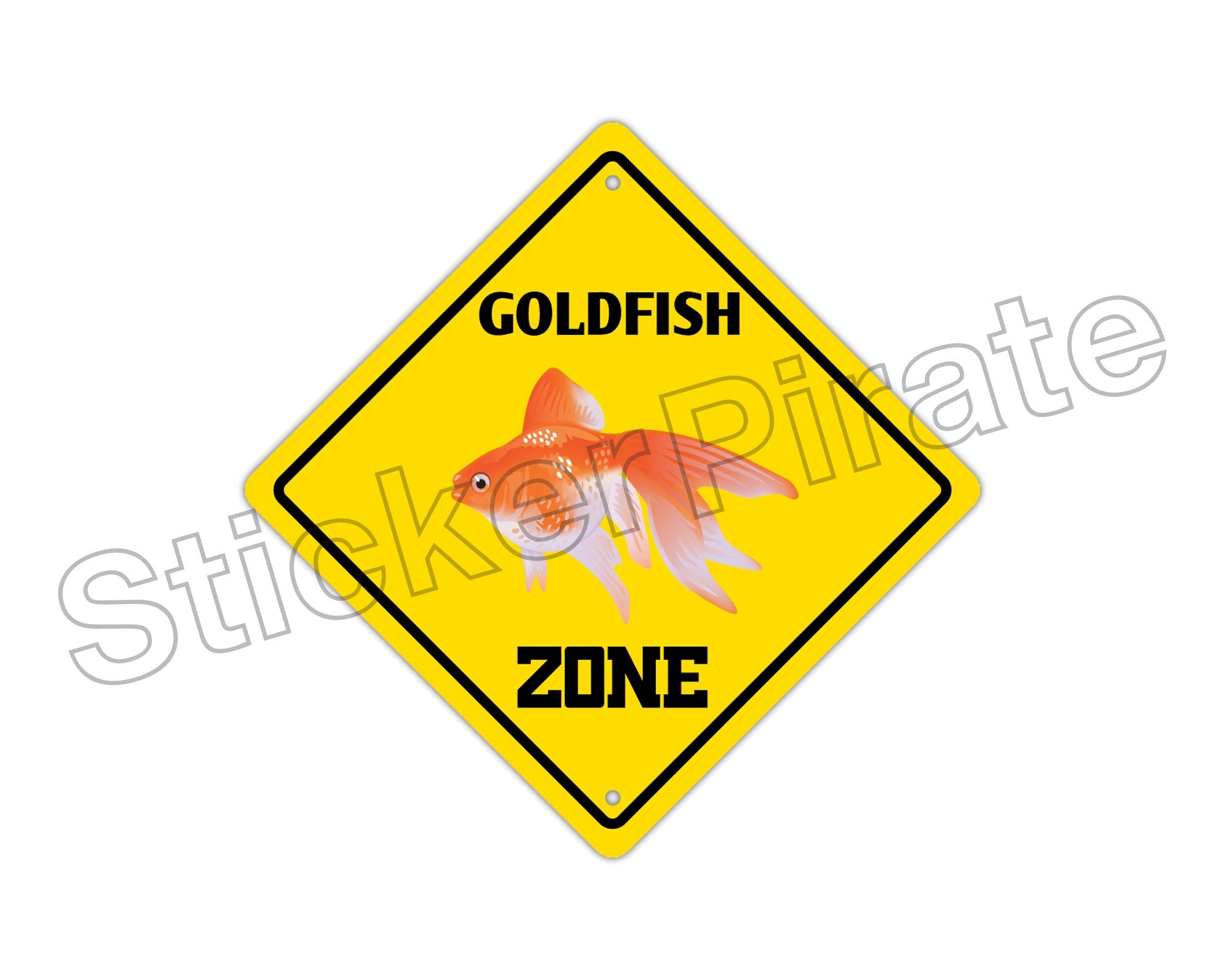 Funny Goldfish Zone Novelty Metal Sign - Aluminum Wall Decor for Home, Office, Bar & Man Cave - Unique Gift Idea for Fish Lovers