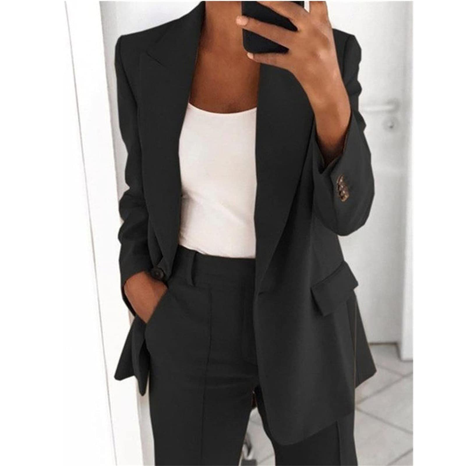 Plus Size Women's 2-Piece Pant Suit - Business Casual Office Outfit for Work