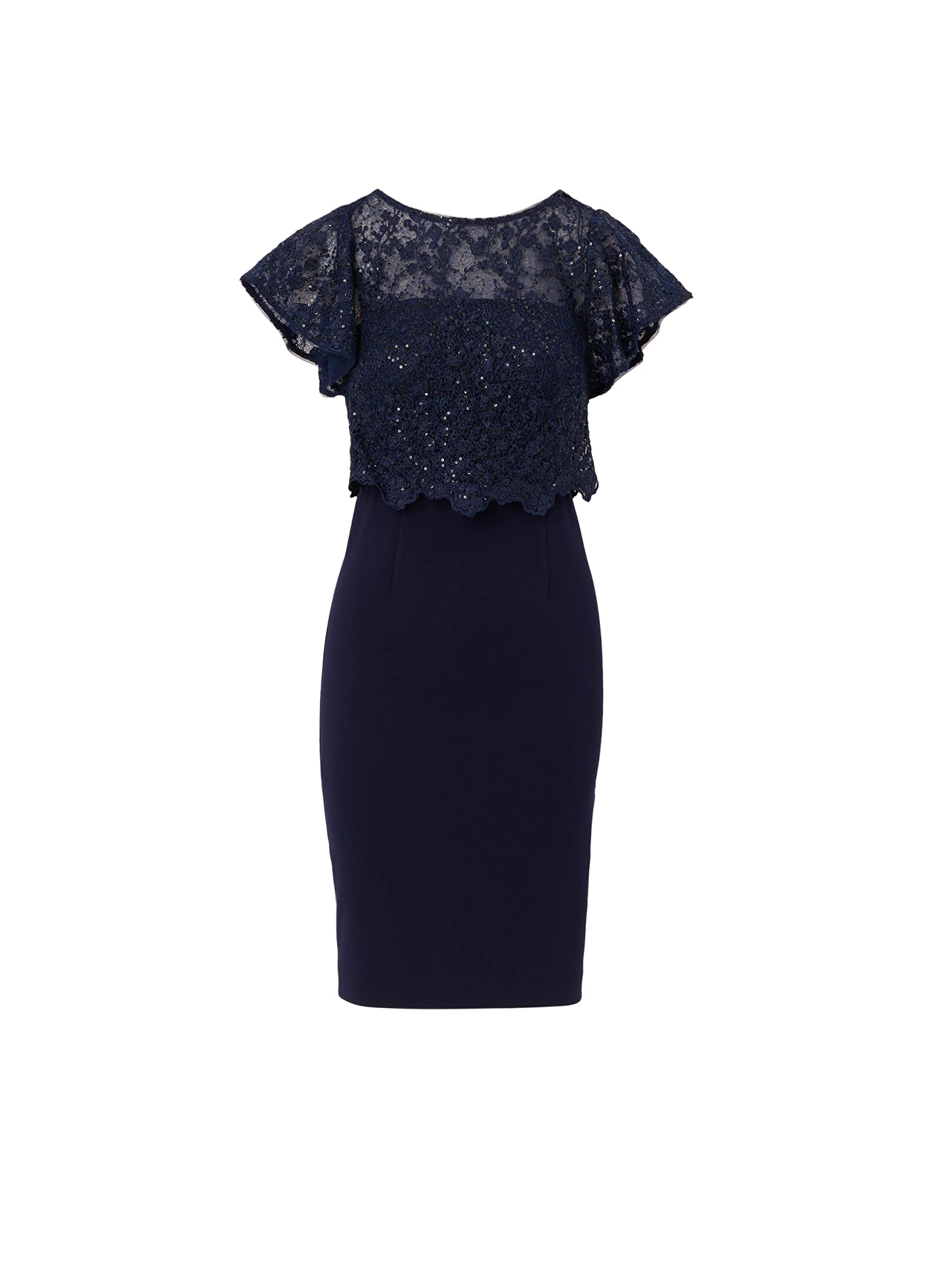 Adrianna Papell Women's Sequin Guipure Crepe Dress - Elegant Evening Gown for Parties, Weddings & Special Occasions