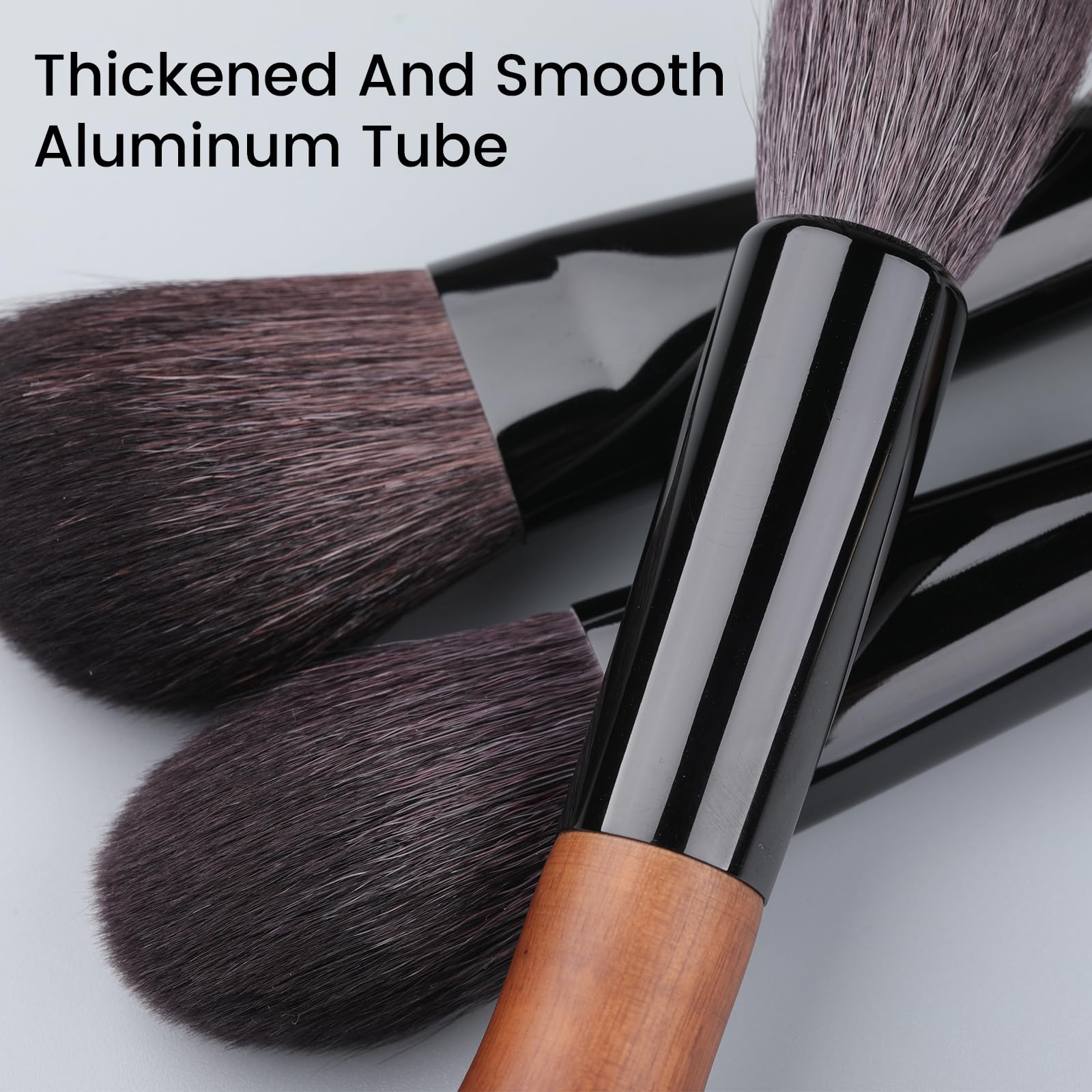 Premium Natural Goat Hair Makeup Brush Set - Professional Soft Bristle Cosmetic Brushes for Makeup Artists & Beauty Enthusiasts | Travel-Friendly Portable Makeup Kit for Flawless Foundation, Blending & Contouring