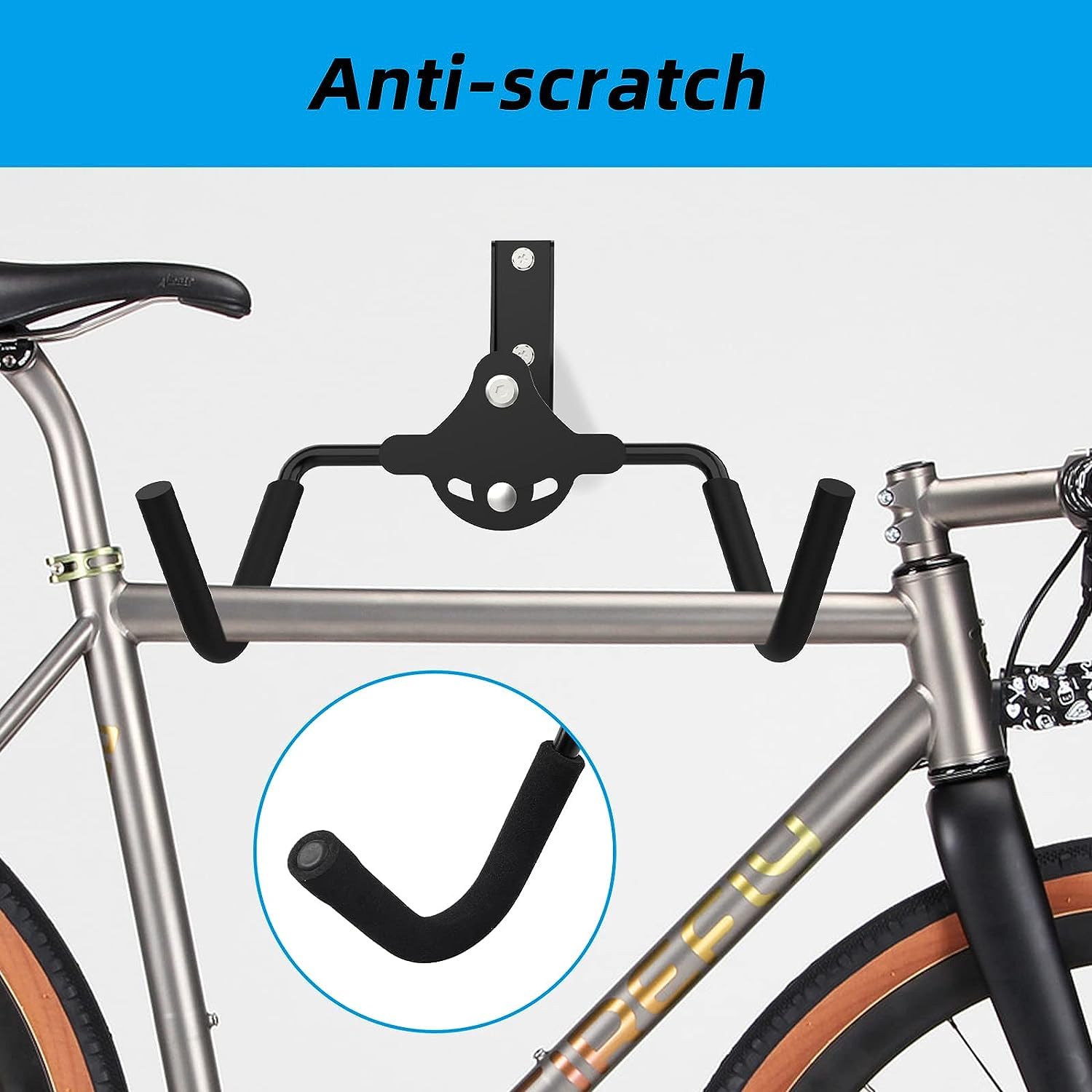 Emeroll Foldable Bike Wall Mount Rack - Heavy Duty Adjustable Bicycle Storage Hanger for Garage & Home (2 Pack) | Perfect for Space-Saving Indoor Bike Organization & Vertical Bike Parking