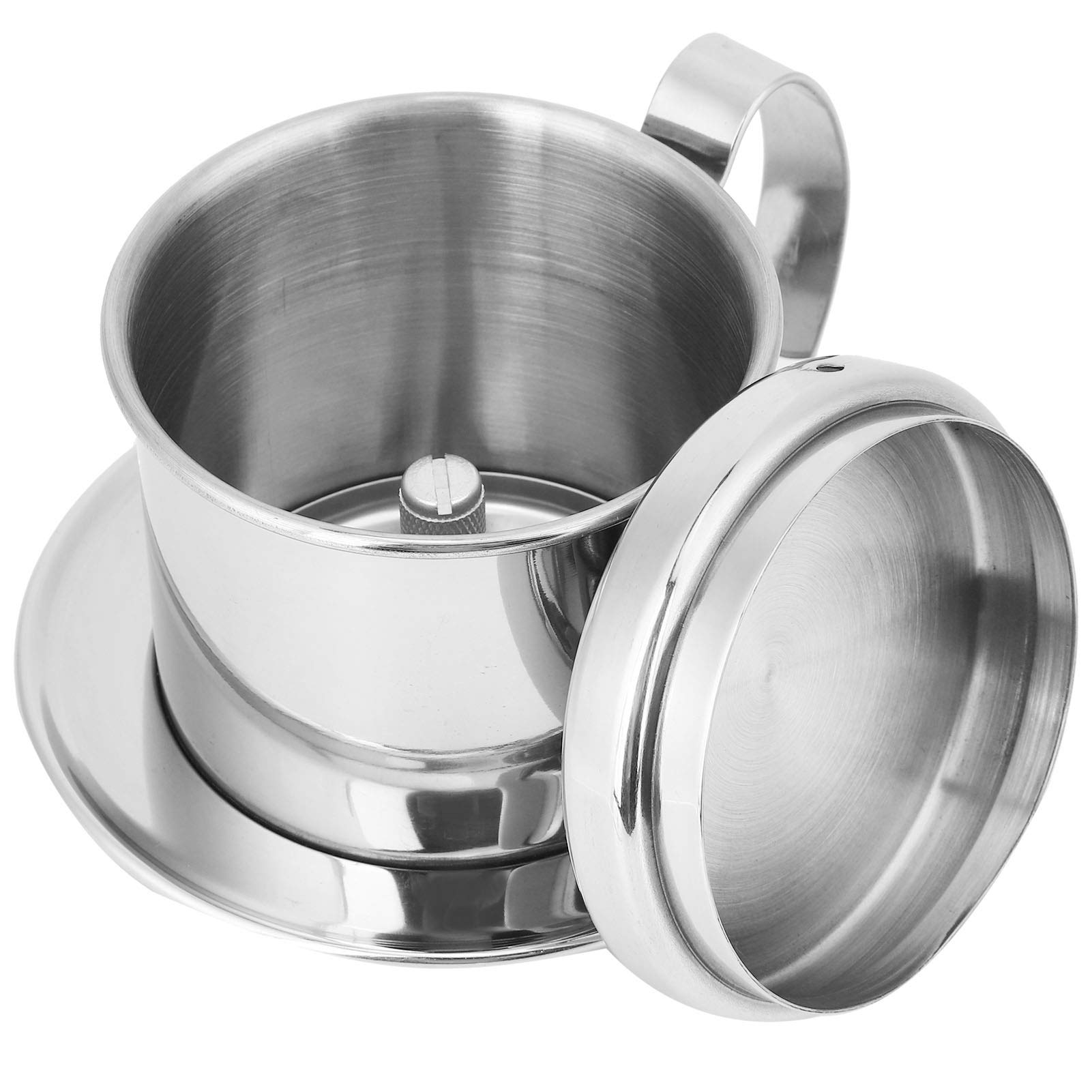 **Aoutecen Silver Lightweight 304 Stainless Steel Drip Coffee Maker - Portable Home, Office & Travel Coffee Filter Pot for Fresh Brewing**    *(Perfect for Camping, Business Trips, and Daily Morning Coffee Routine)*