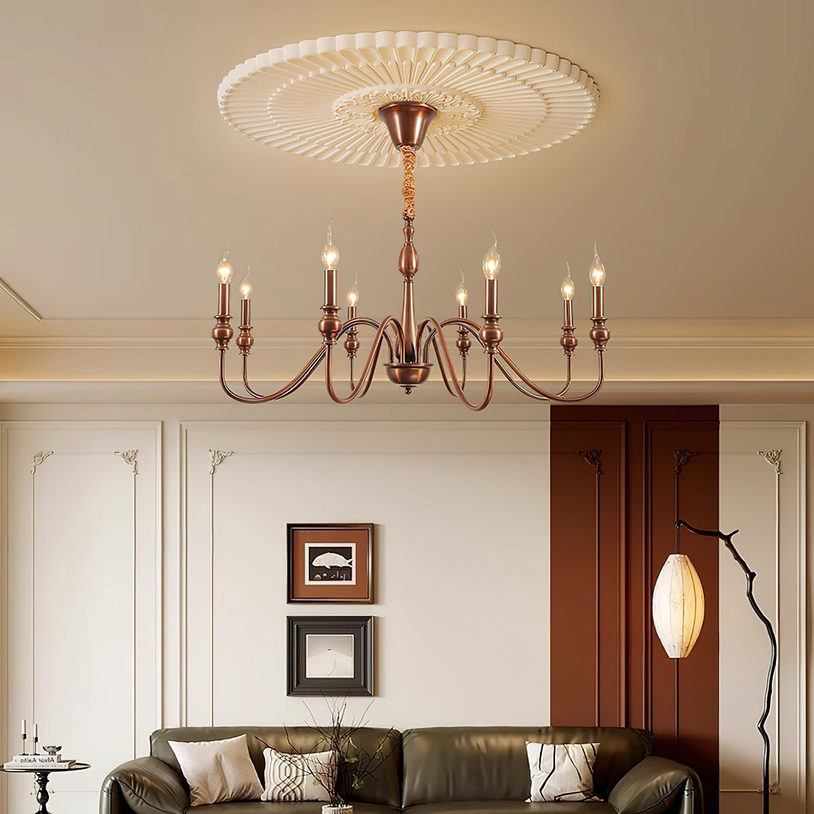Baxton Candelabra Chandelier - Elegant 5-Light Crystal Ceiling Fixture for Dining Room, Bedroom & Living Room Lighting
