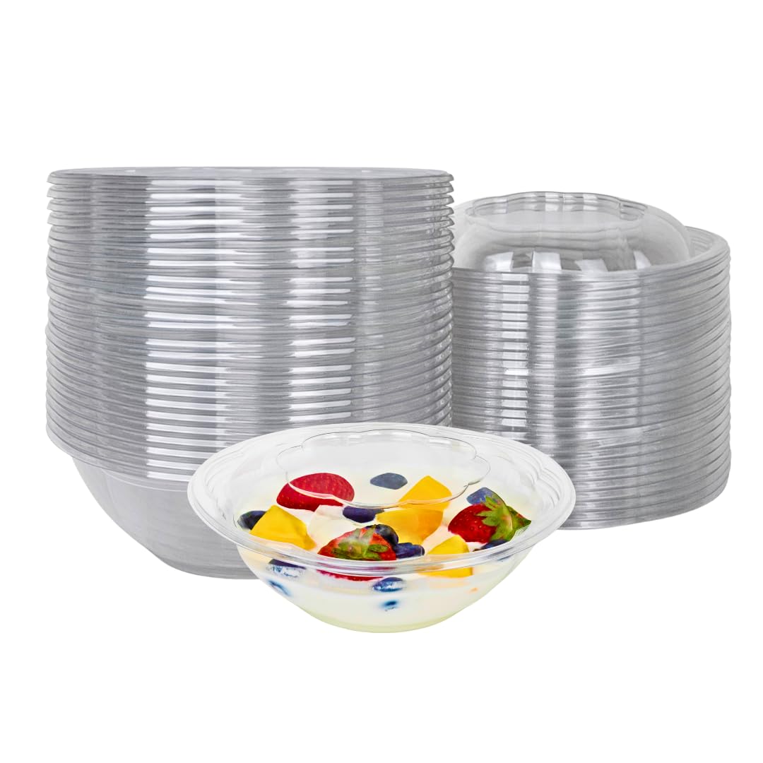 Green Direct 24 oz Disposable Salad Bowls with Lids - 25 Pack | BPA-Free Meal Prep Containers, Lunch Boxes, Takeout Bowls | Perfect for Office Lunches, Picnics & Food Delivery Services