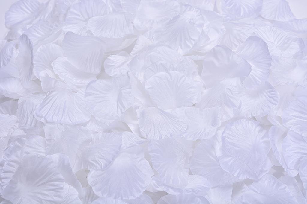 2000 Pcs Pure White Silk Rose Petals - Premium Wedding Flower Decorations for Aisle, Table Scatter & Romantic Events