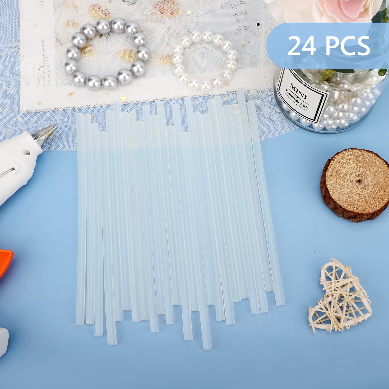 24PCS Clear Mini Hot Glue Sticks 0.27