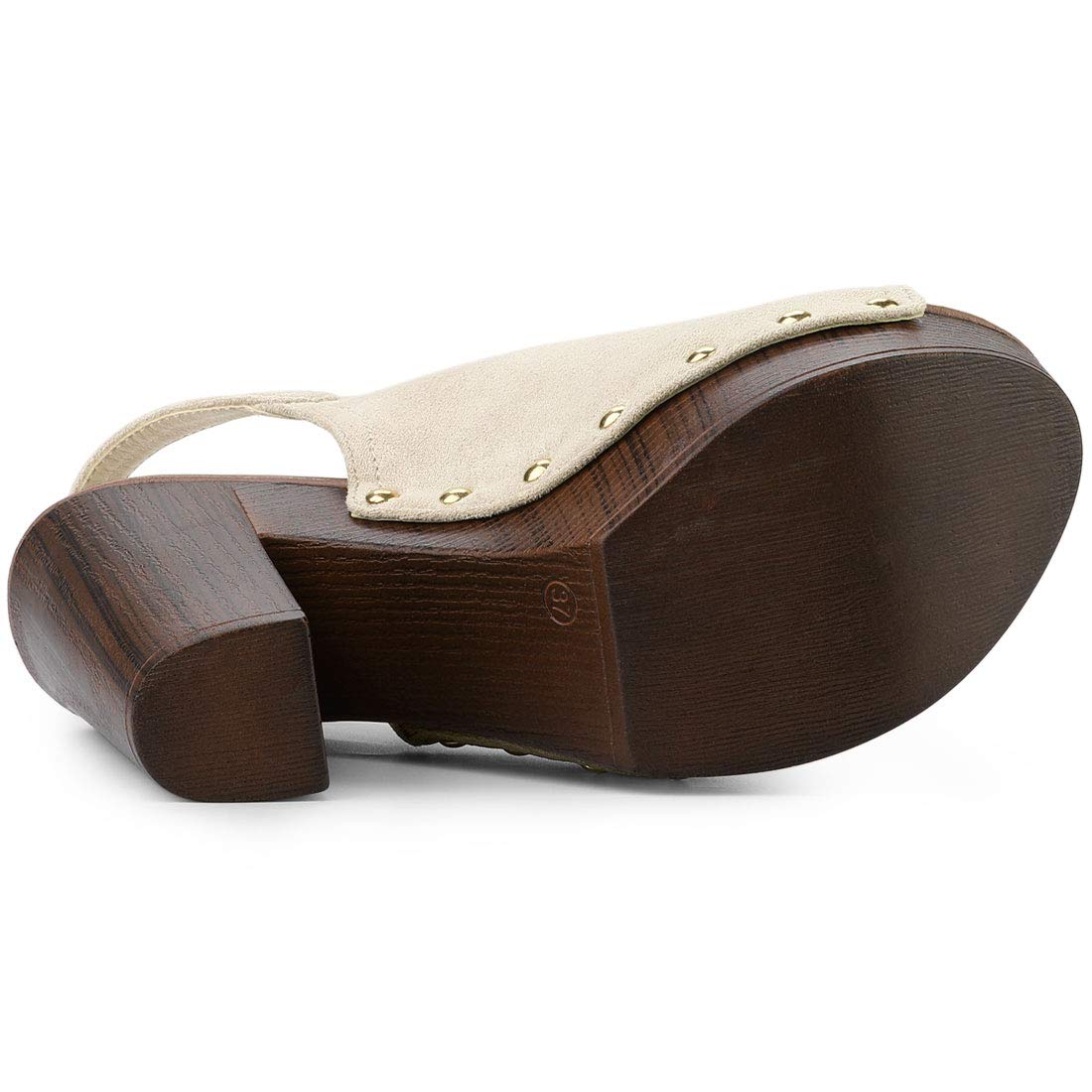 Allegra K Women's Open Toe Slingback Sandals with Chunky Heel & Platform - Comfortable Summer Dress Shoes for Weddings, Parties & Office Wear