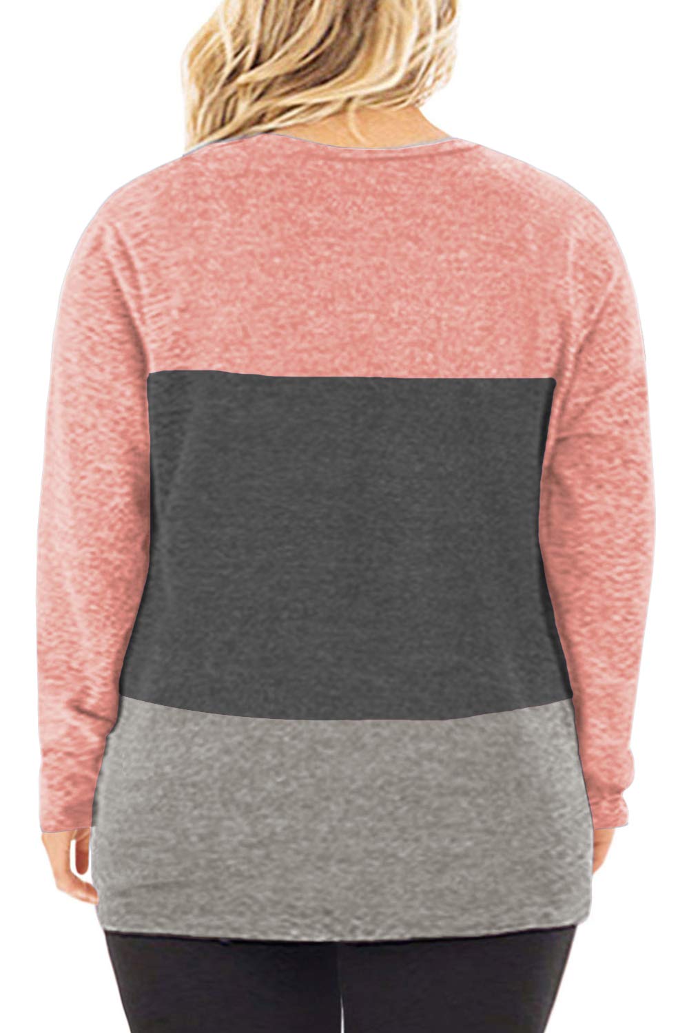 DOLNINE Women's Plus Size Knotted Tops Long Sleeve Tee Shirts - Loose Casual Blouse for Women | Comfortable Stretchy Fabric for Everyday Wear, Work & Date Night Outfits