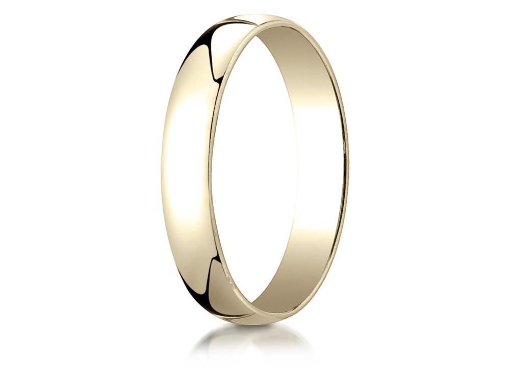 14K White Gold 4mm Dome Ring - Elegant Lightweight Jewelry for Daily Wear