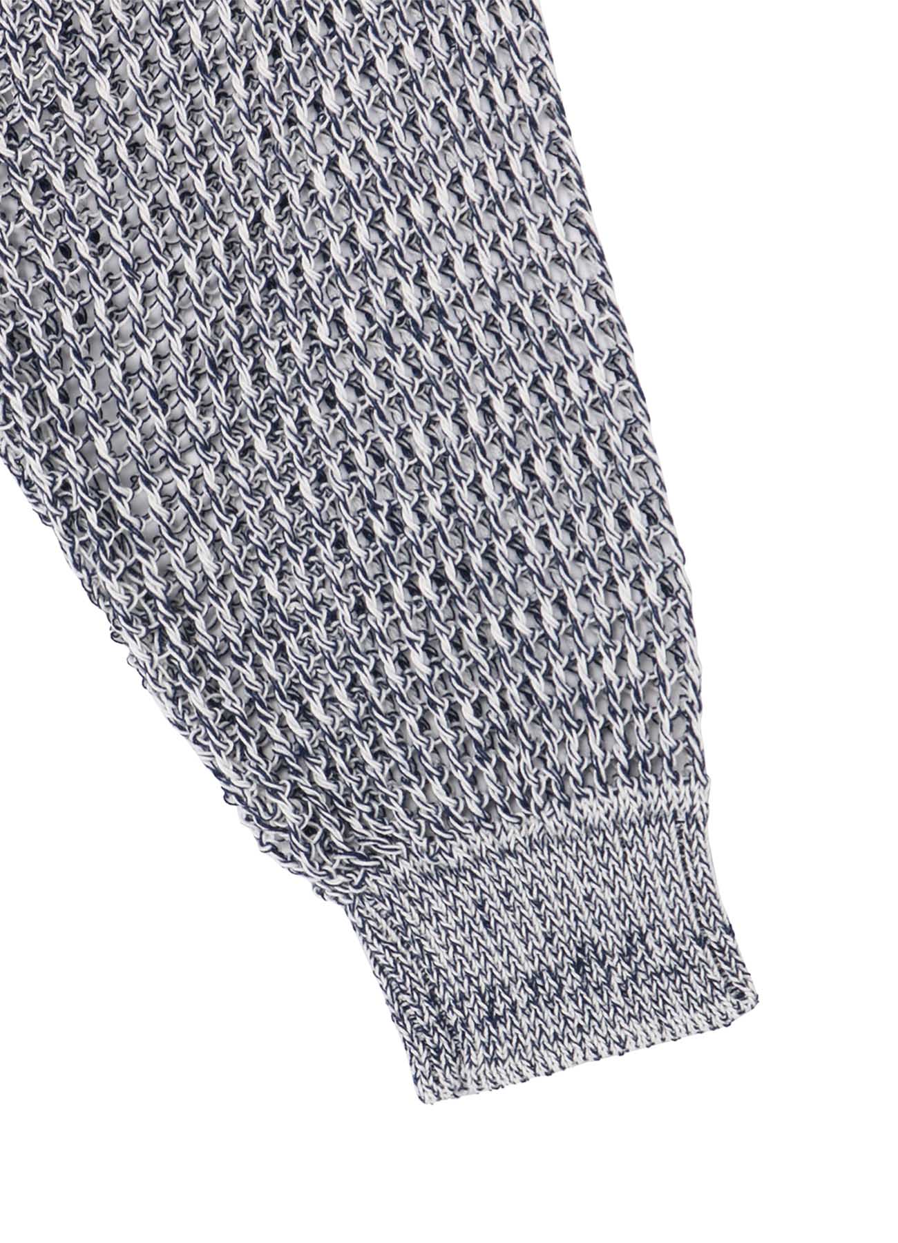 CODE YARN MESH CREW NECK KNIT SWEATER - Women's Lightweight Breathable Pullover Top for Casual Wear & Layering