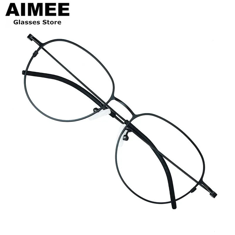 Stylish Unisex Full Rim Oval Square Titanium Eyeglasses Frame 214506 - Lightweight & Durable for Work, Reading & Everyday Wear