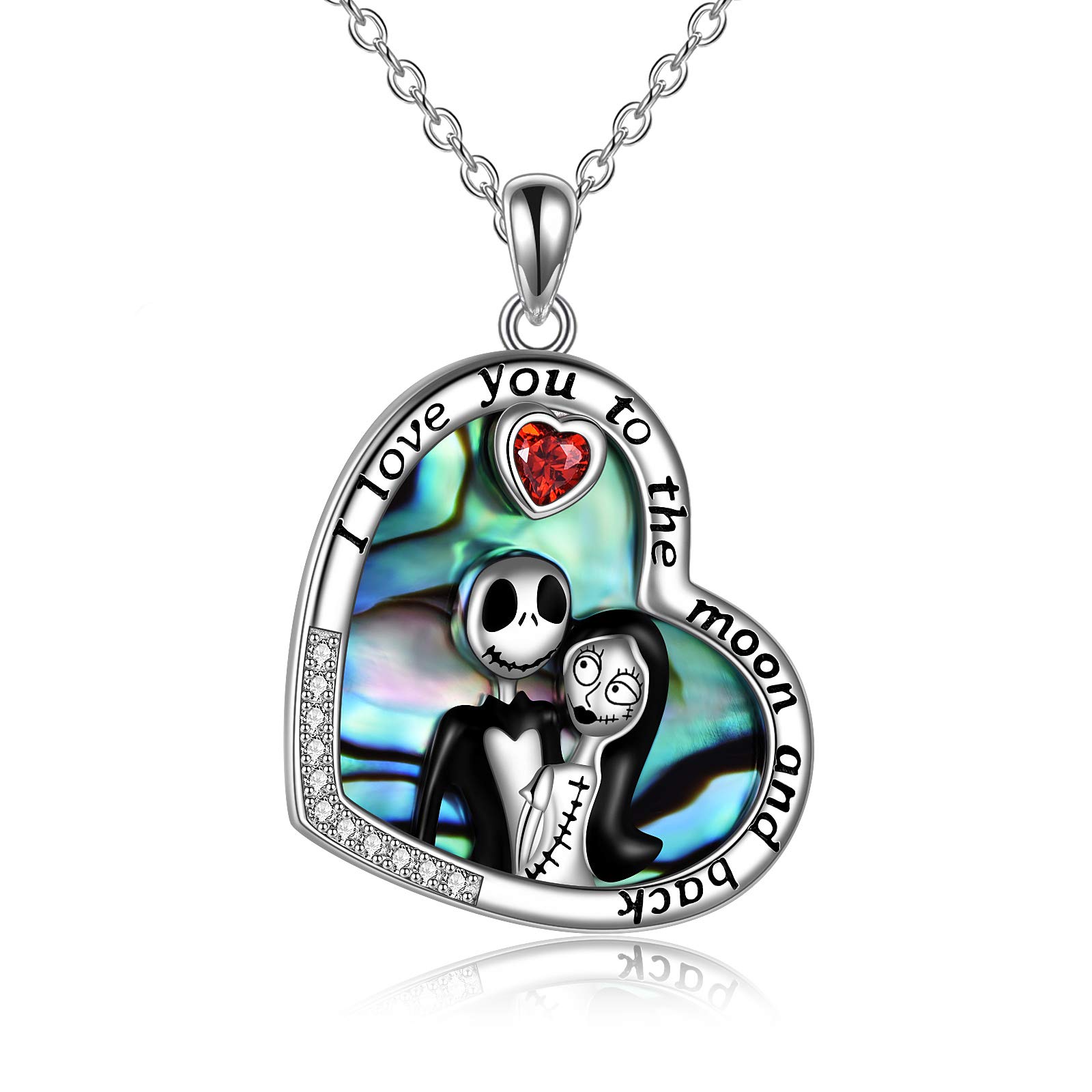 ONEFINITY Sterling Silver Skull & Infinity Heart Pendant Necklace - Gothic Jewelry Gift for Women, Wife, Daughter - Perfect for Birthday, Anniversary & Halloween Accessories