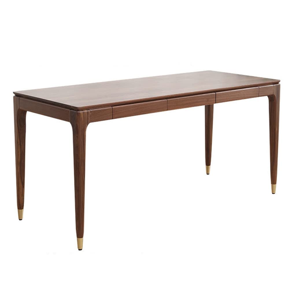 Modern Solid Wood Computer Desk - Walnut Home Office Writing Table, Notebook Workstation, Easy Assembly & Strong Load-Bearing (120x60x75cm) - Perfect for Small Spaces, Remote Work & Study Rooms