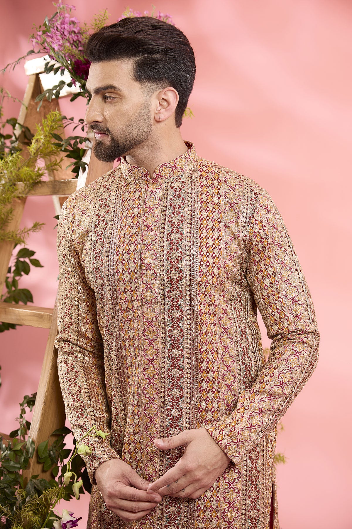 Stylish Multi-Colored Georgette Zari Embroidered Kurta for Women - Perfect for Festivals, Weddings & Ethnic Occasions