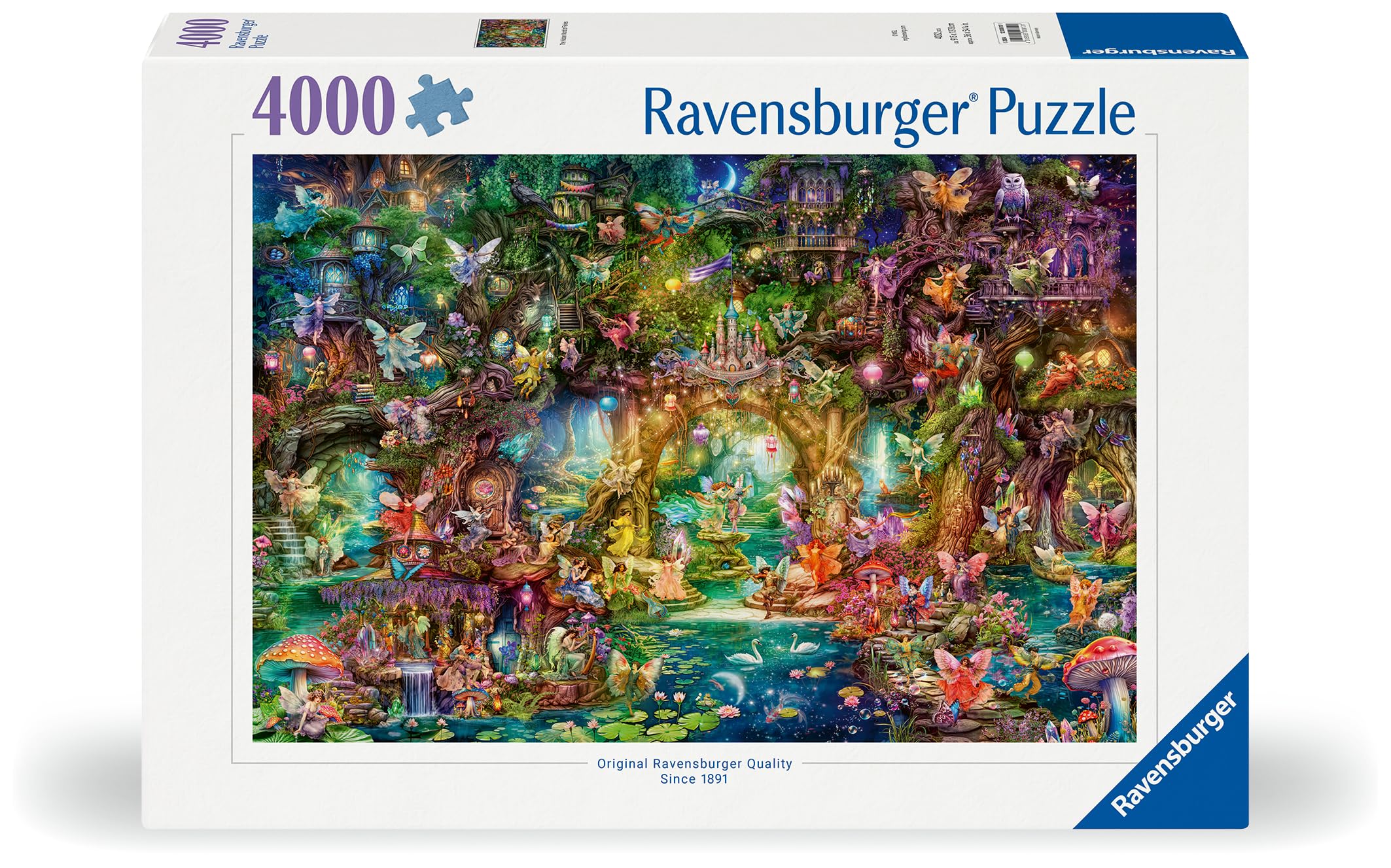 Ravensburger 4000-Piece Premium Quality Puzzle for Adults - The Fairy Kingdom by Aimee Stewart - Made in Europe - Challenging & Detailed Jigsaw Puzzle for Ages 14+ | Perfect for Family Game Nights, Stress Relief & Home Decor