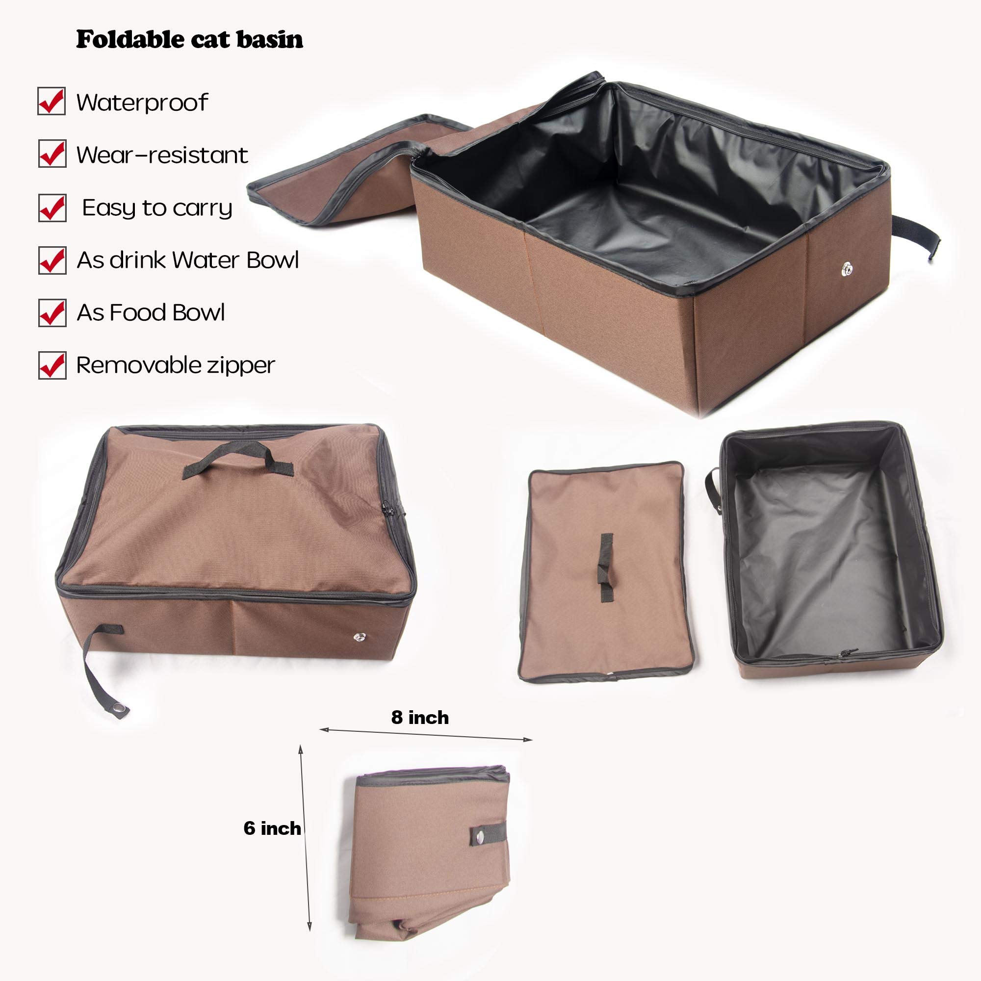 Mispace Portable Twin Compartment Cat Cage & Dog Kennel - Foldable Pet Crate with Carry Bag, 2 Hammocks, Mats & Collapsible Litter Box - Ideal for Travel, Home & Vet Visits