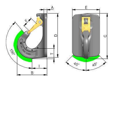 RUD VABH W Excavator Hooks - Heavy Duty Welding Ready Bucket Hooks for Excavators & Construction Equipment - Perfect for Lifting, Towing & Material Handling
