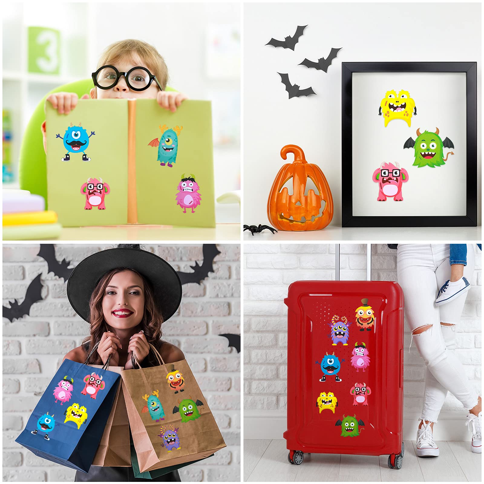 48-Piece Halloween Stickers for Kids - DIY Craft Stickers, Party Games & Birthday Favors - Perfect for Halloween Parties, Classroom Activities & Scrapbooking Projects