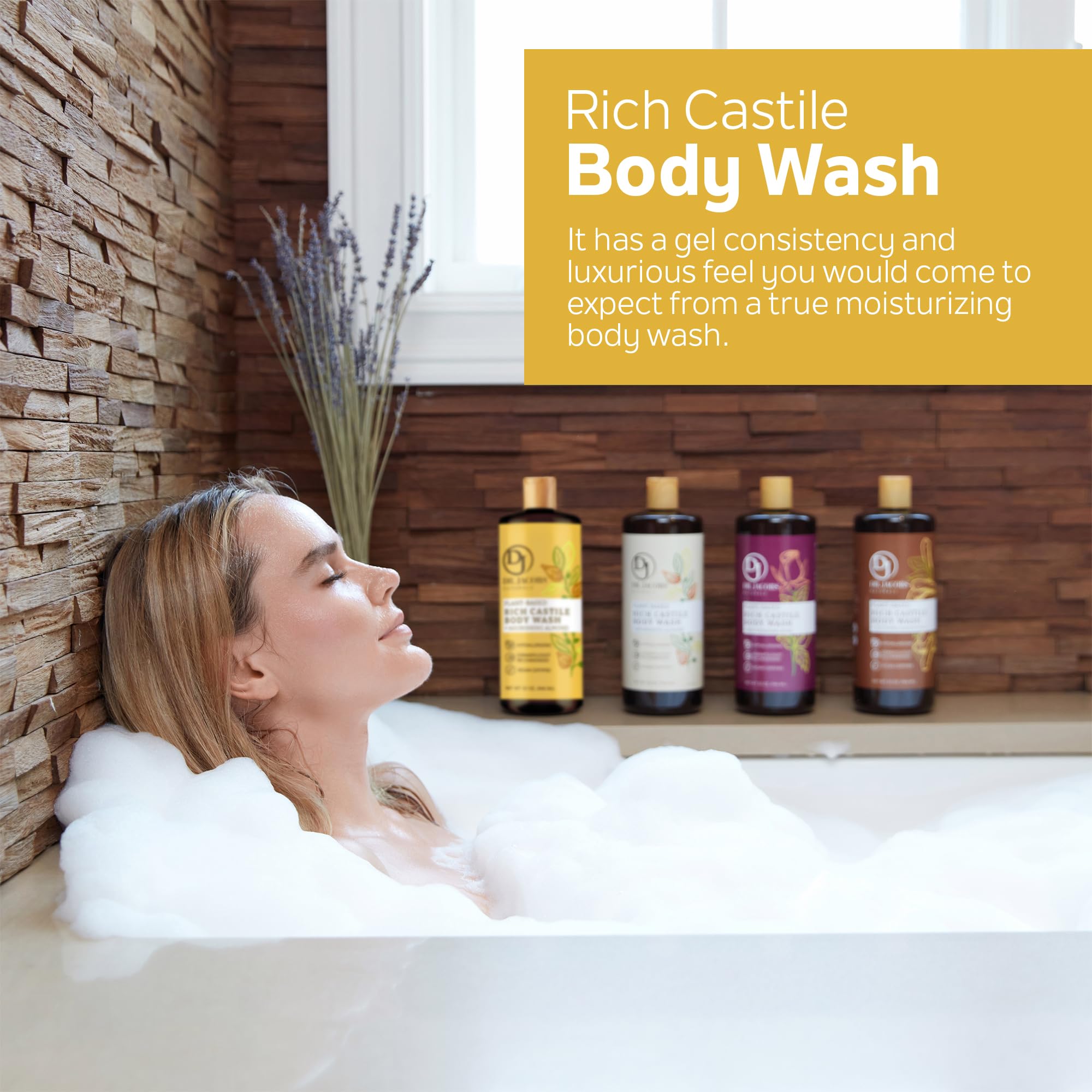 Dr. Jacobs Naturals Pure Castile Liquid Soap - Organic Almond Honey Face & Body Wash for Sensitive Skin, 32oz | Vegan, Cruelty-Free & Chemical-Free | Perfect for Shower, Bath & Hand Washing