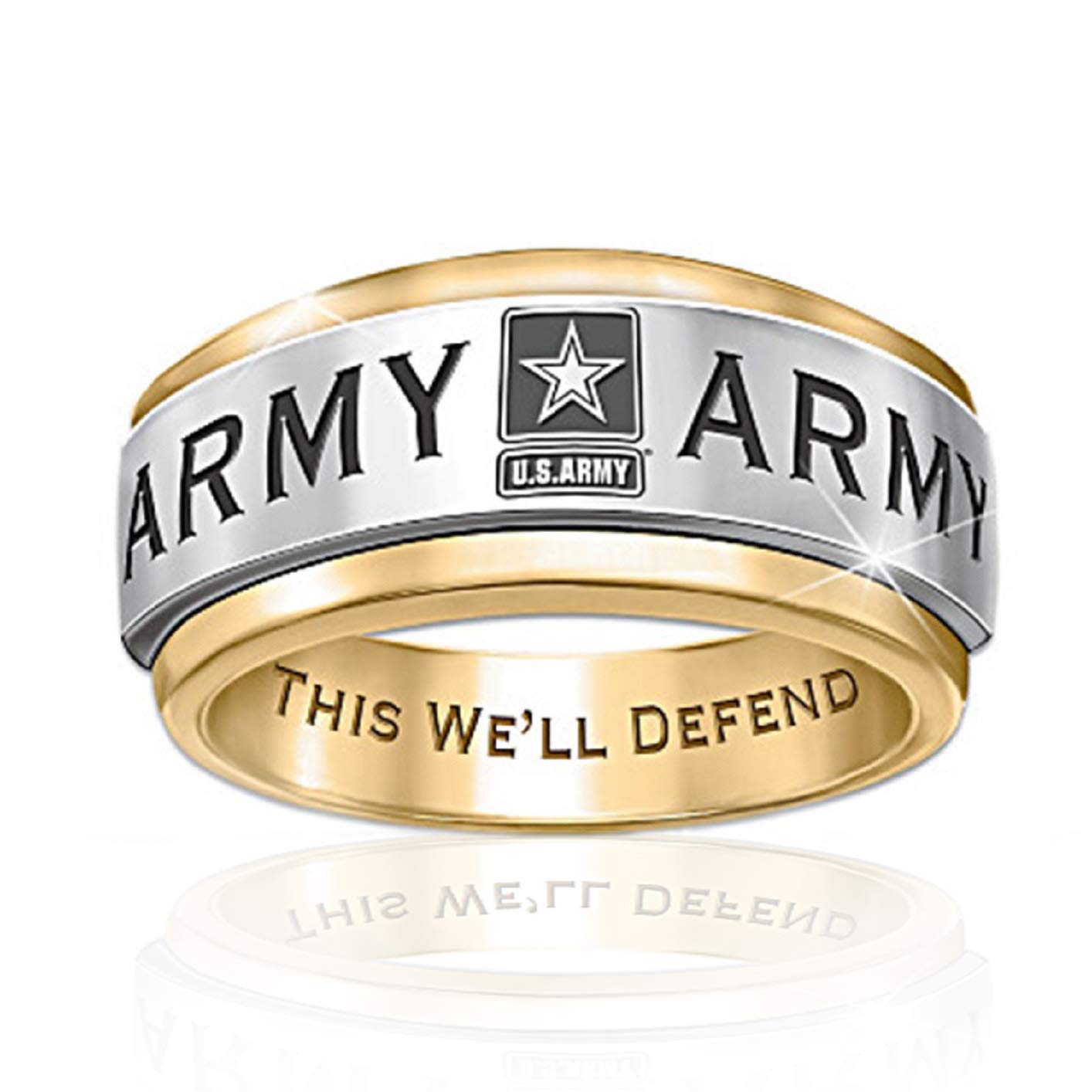 PikaLF US Army Ring for Men - Military Insignia Ring, Army Veteran Ring, Military Collectibles Gift for Men & Boys | Perfect for Veterans Day, Military Appreciation & Patriotic Events