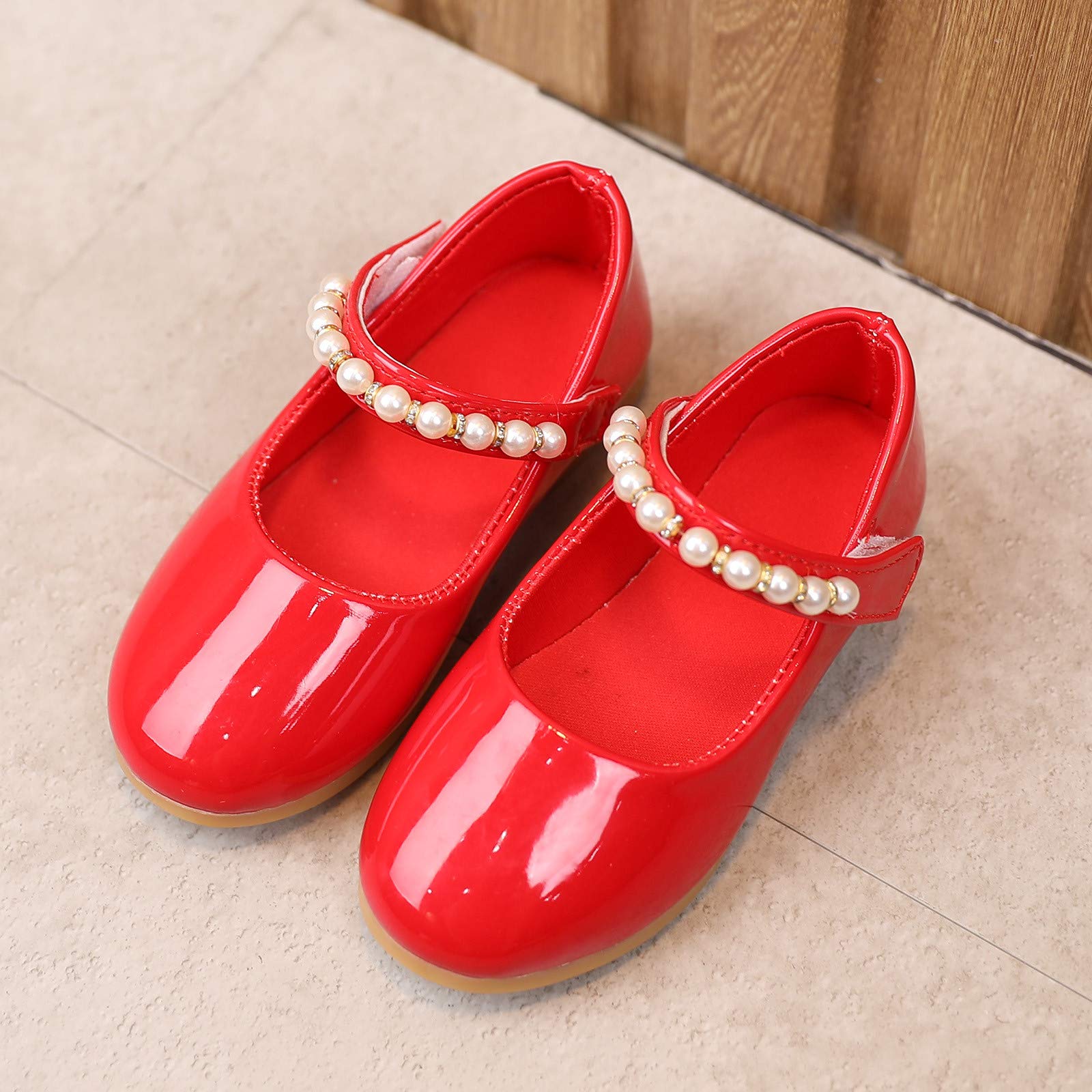 **Girls Mary Jane Flats - Solid PU Princess Casual Dress Shoes for Girls Ages 1-11 | Cute & Comfortable for School, Parties & Everyday Wear**