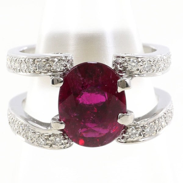 18K White Gold Tourmaline and Diamond Ring for Women - Elegant Birthstone Jewelry Gift for Anniversary, Engagement or Special Occasions