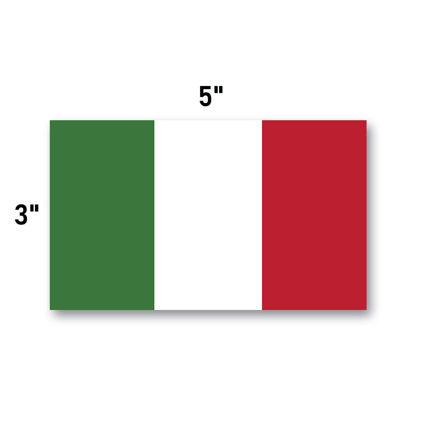 3-Pack 3x5 Italy Flag Stickers - Durable Waterproof Italian Flag Bumper Stickers for Cars, Laptops & Windows - Perfect for Sports Events, Travel & National Pride Decoration