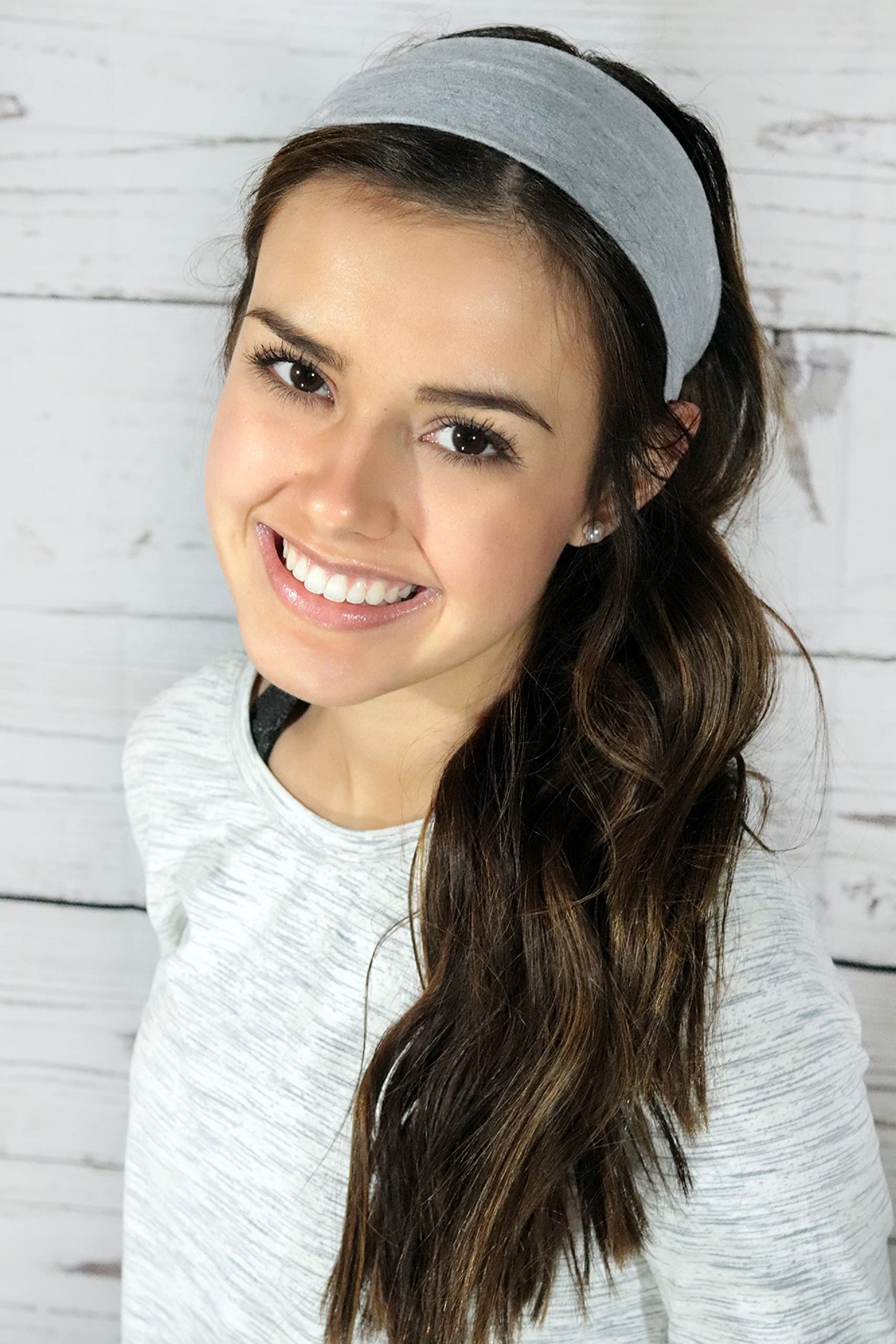 Kenz Laurenz 12 Pack Non-Slip Cotton Headbands for Women - Soft Elastic Hair Bands for Workout, Yoga, Running & Sports - Thin Hair Wraps for Girls & Women (Great for Gym, Fitness & Everyday Use)